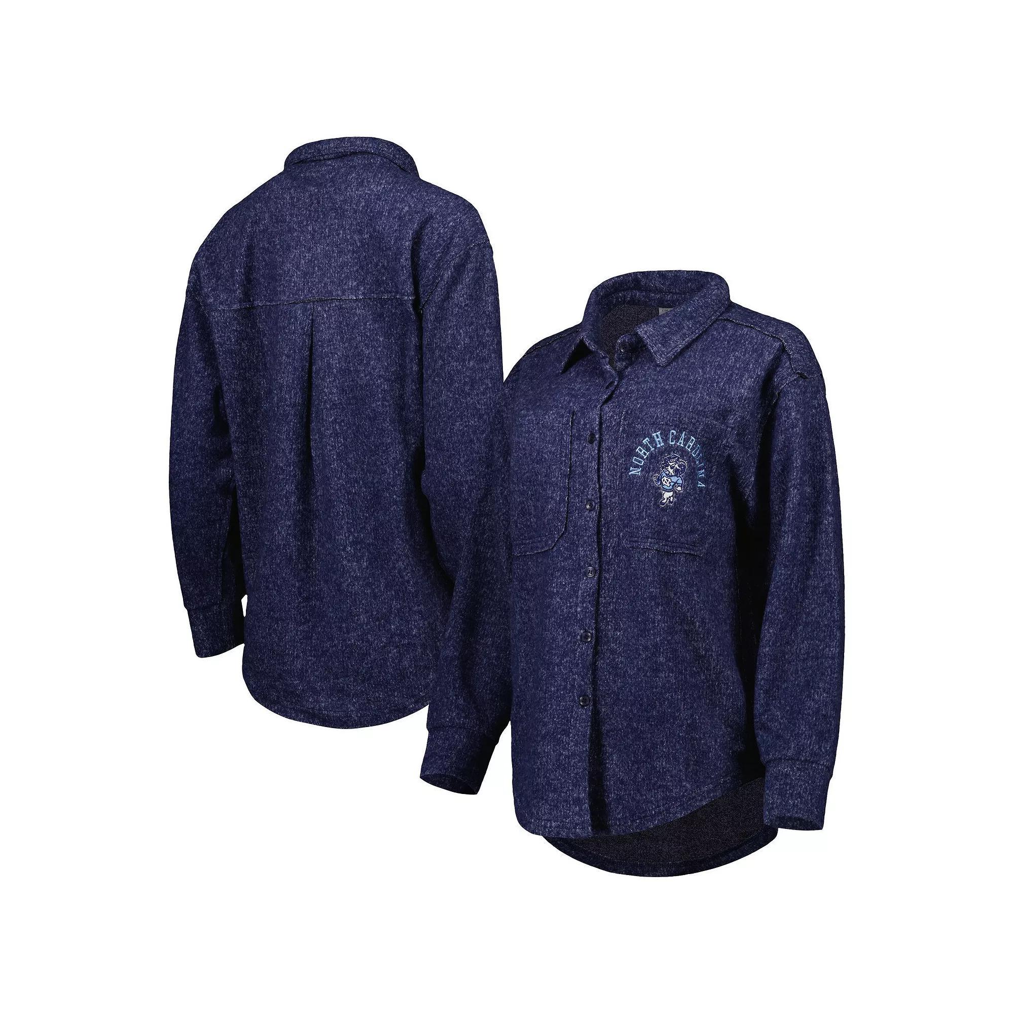 Women's Gameday Couture Navy North Carolina Tar Heels Switch It Up Tri-Blend Button-Up Shacket, Size: Small, Blue Product Image