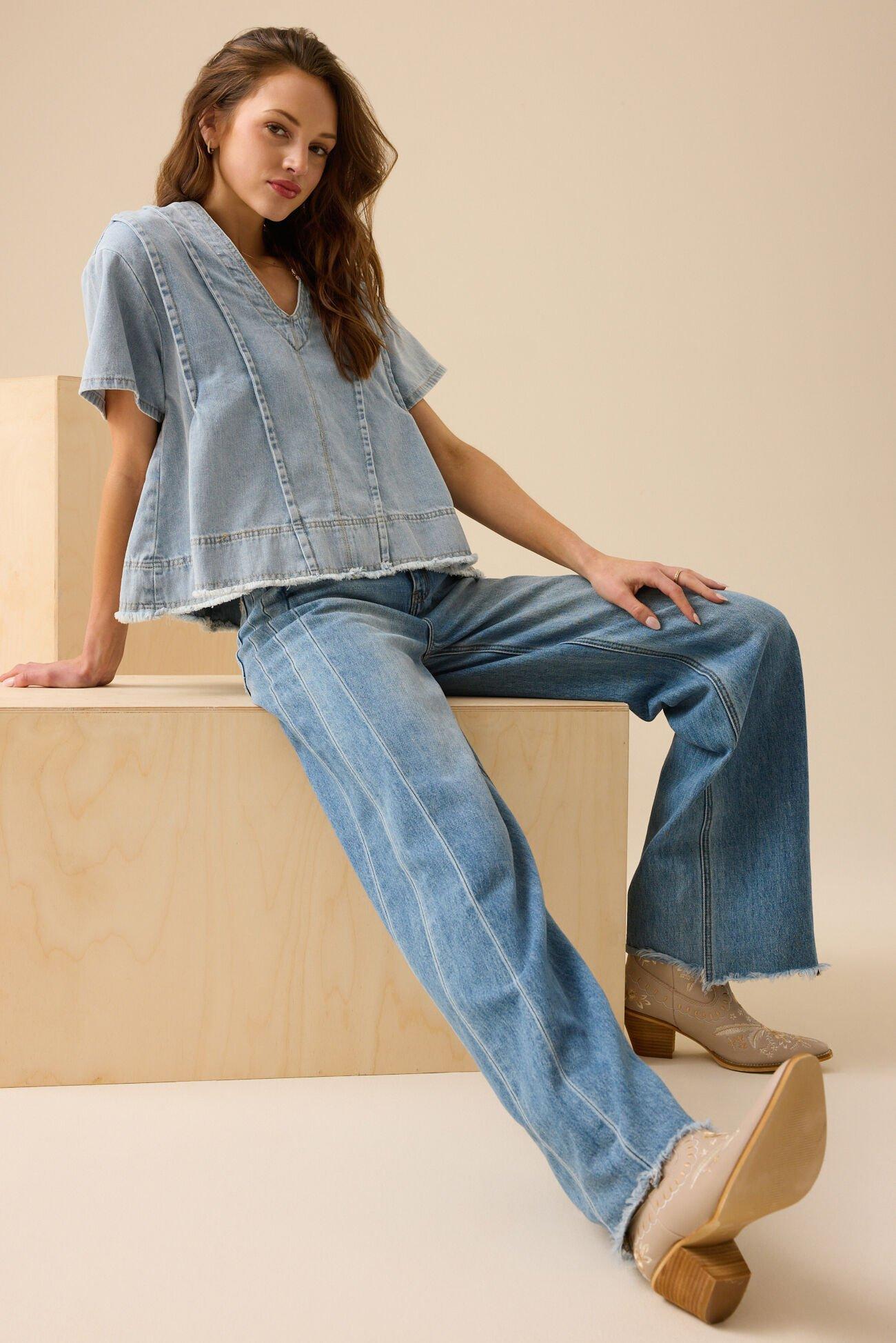 Hanah Denim Top Product Image