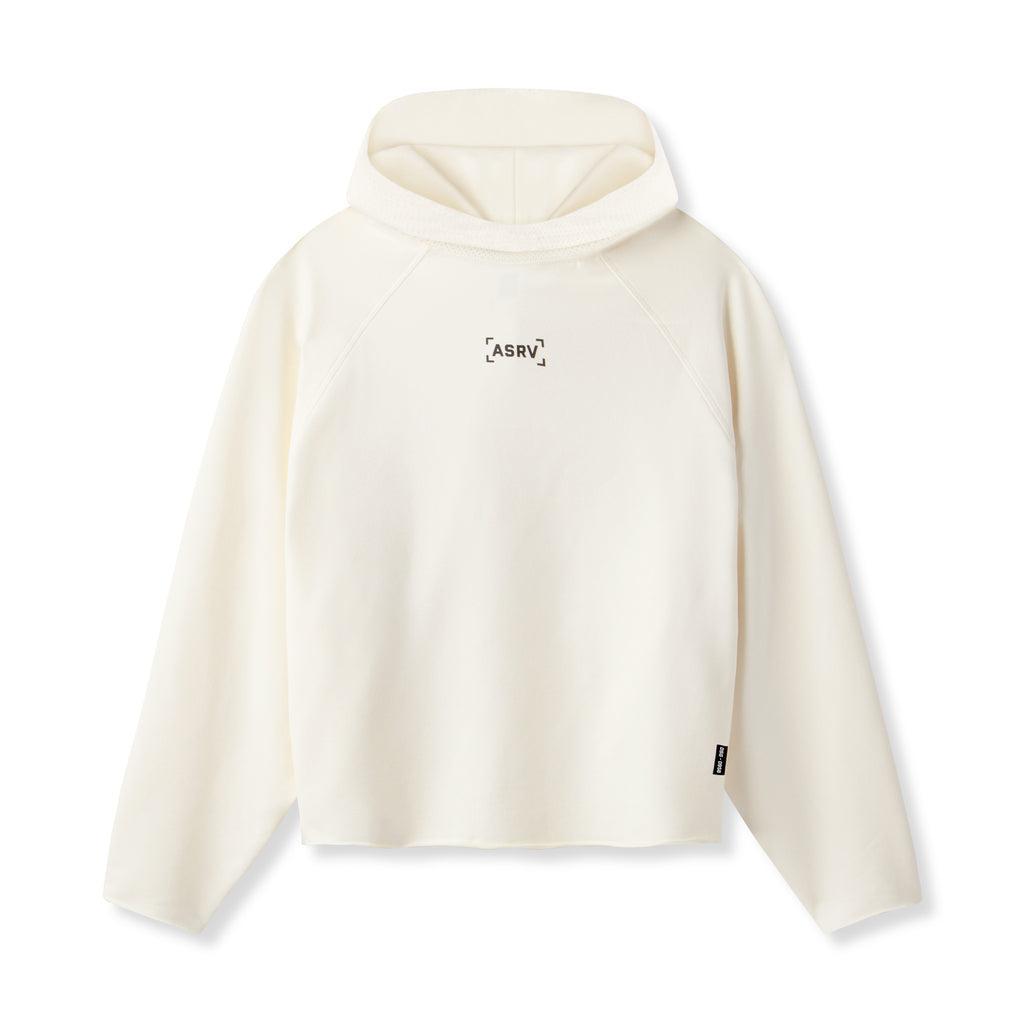 0958. Micro-Terry Raw Hem Hoodie - White Product Image