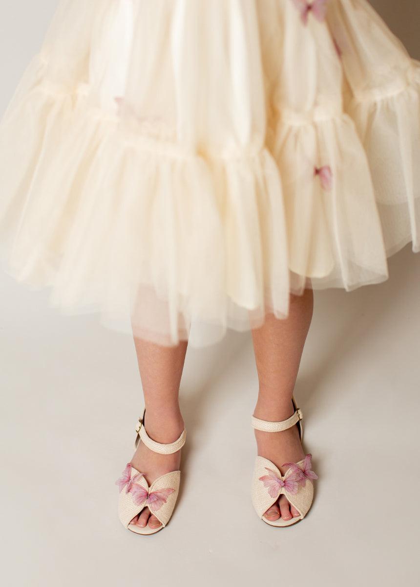 Lyrah Dress in Ecru Girls Product Image