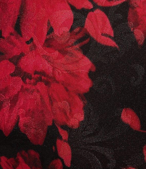 Next Up Adjustable Spaghetti Strap Sweetheart Rosette Floral Dress Product Image