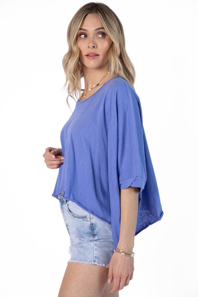 Great Days Ahead Blue Asymmetrical Hem Tee SALE Product Image