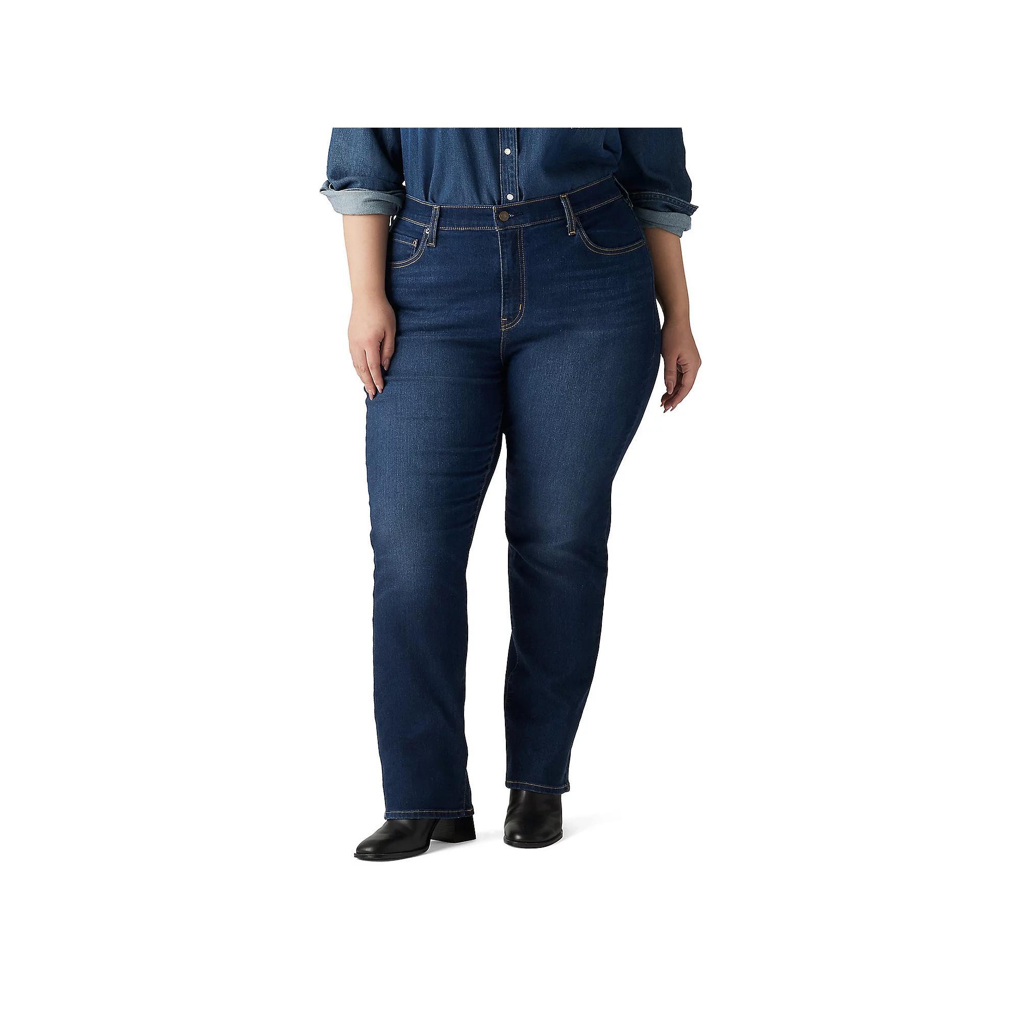 Plus Size Levi's® 724™ High-Rise Straight Leg Jeans, Women's, Size: 16 - Regular, Chelsea Black Glow Product Image