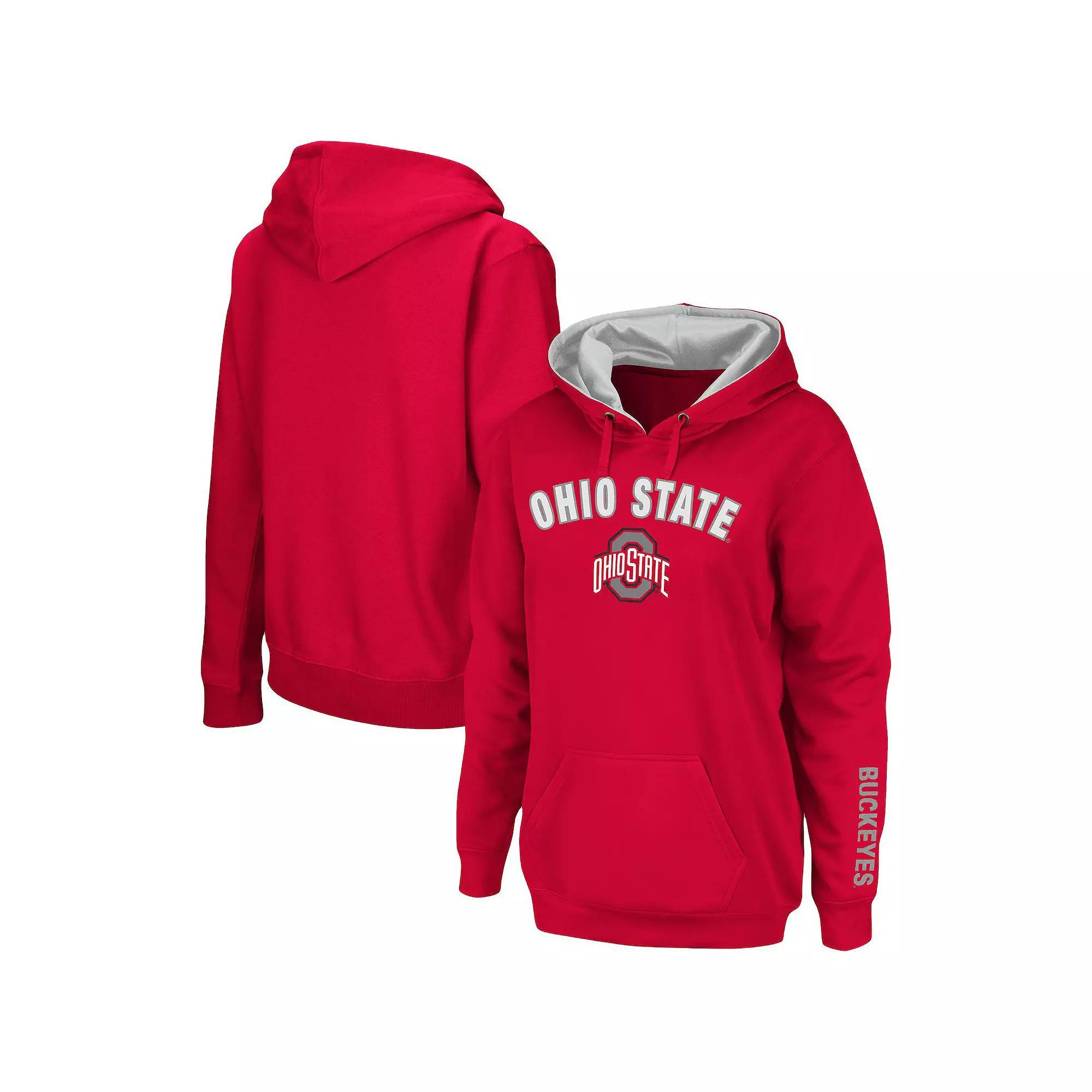 Womens Scarlet Ohio State Buckeyes Arch & Logo 1 Pullover Hoodie Product Image
