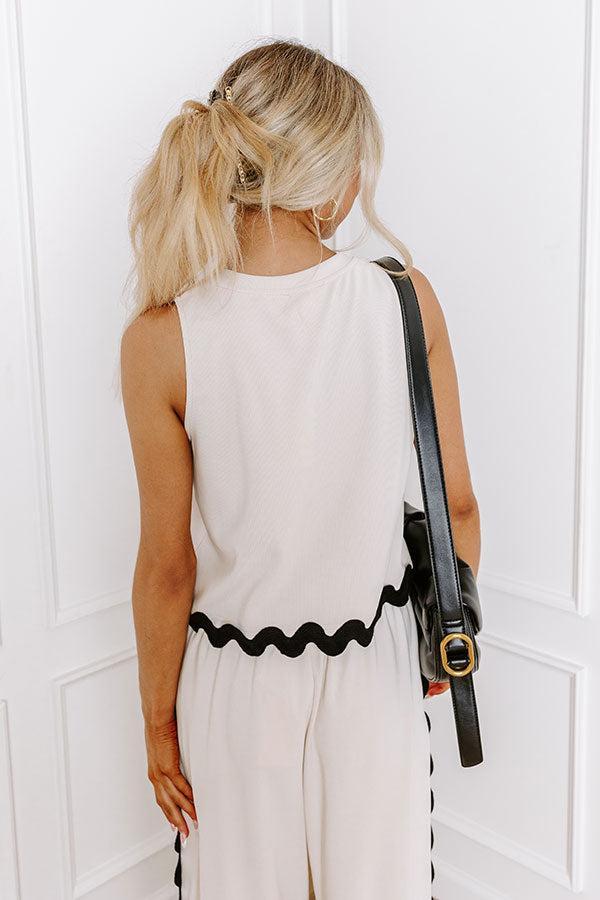 Urban Chic Scalloped Top in Cream Product Image