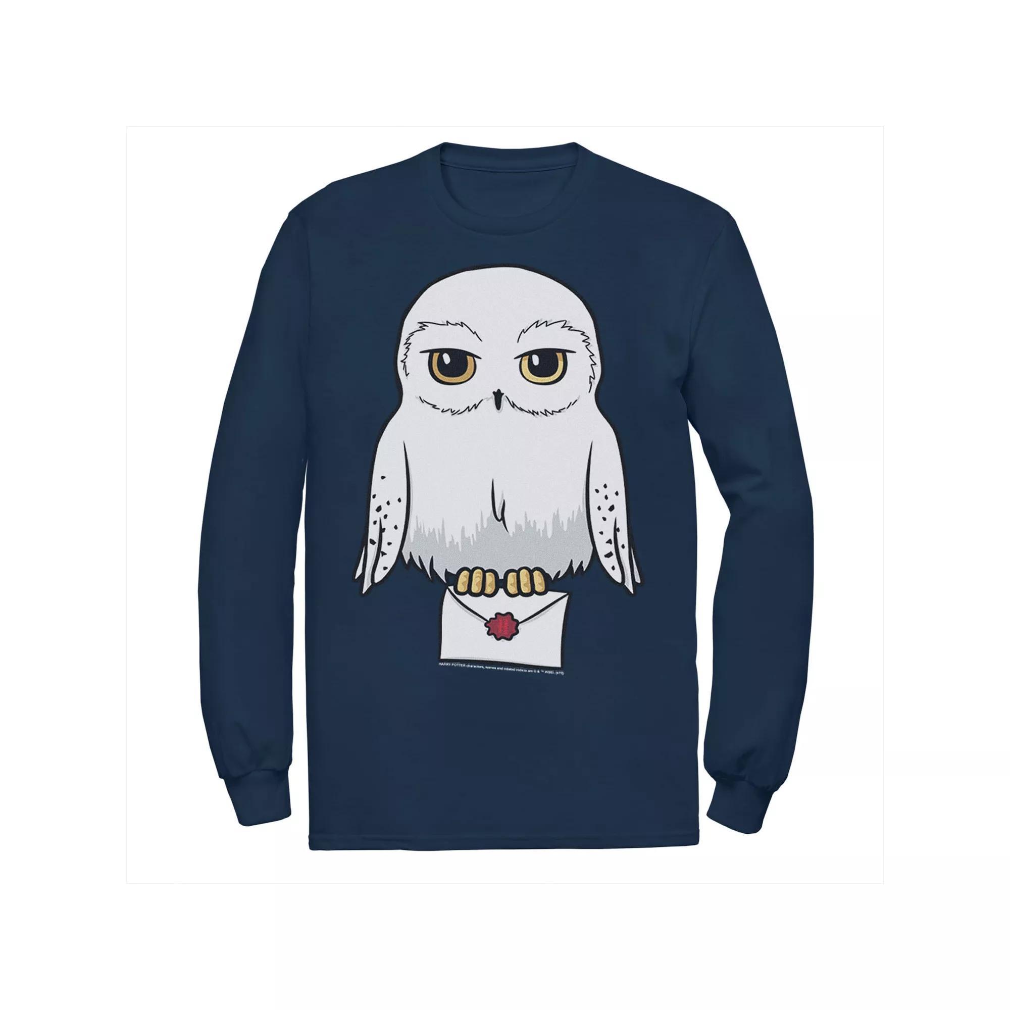 Big & Tall Harry Potter Hedwig Cartoon Portrait Long Sleeve Graphic Tee, Men's, Size: 3XL Tall, Blue Product Image