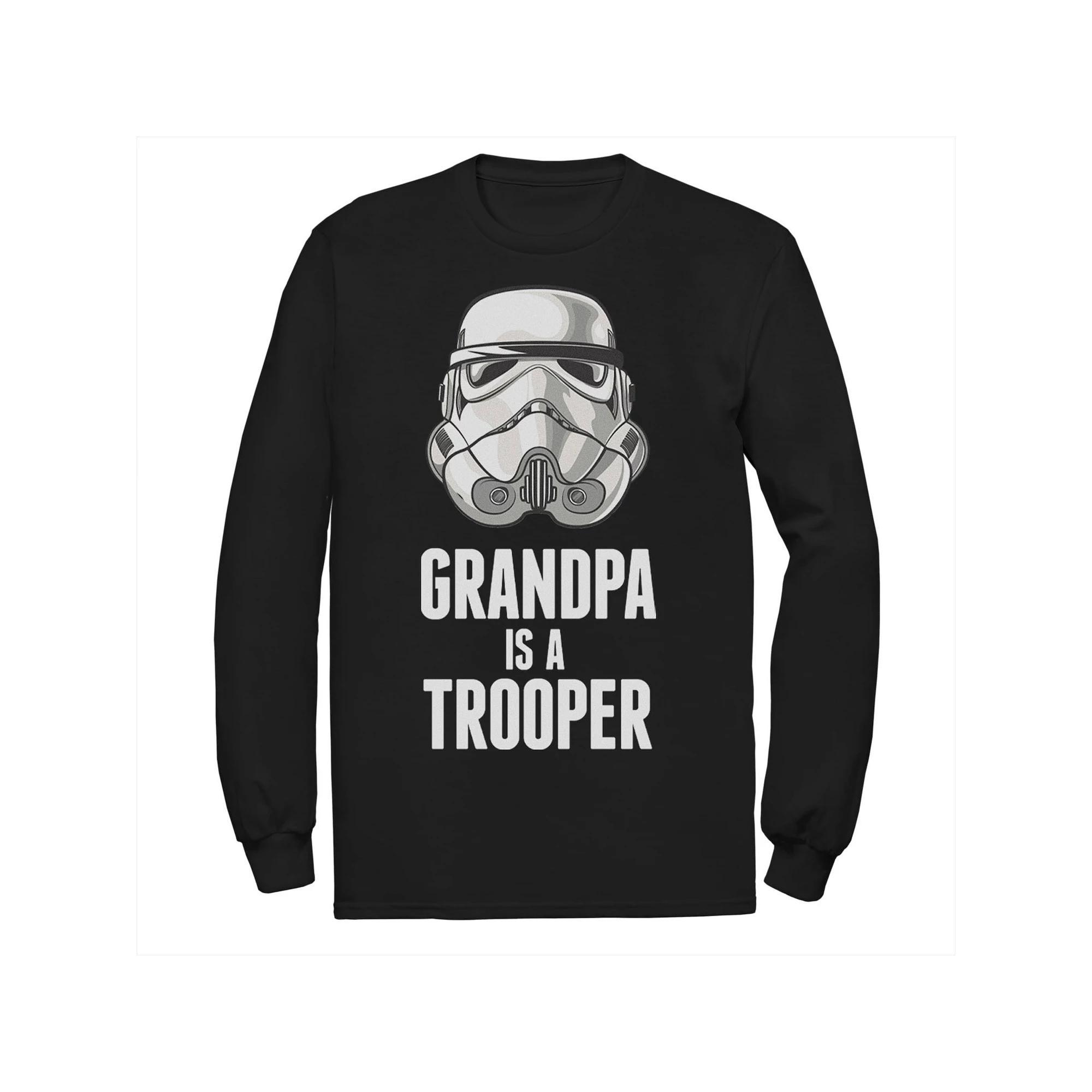 Men's Star Wars Stormtrooper Grandpa Is A Trooper Long Sleeve Graphic Tee, Size: 4XL, Black Product Image