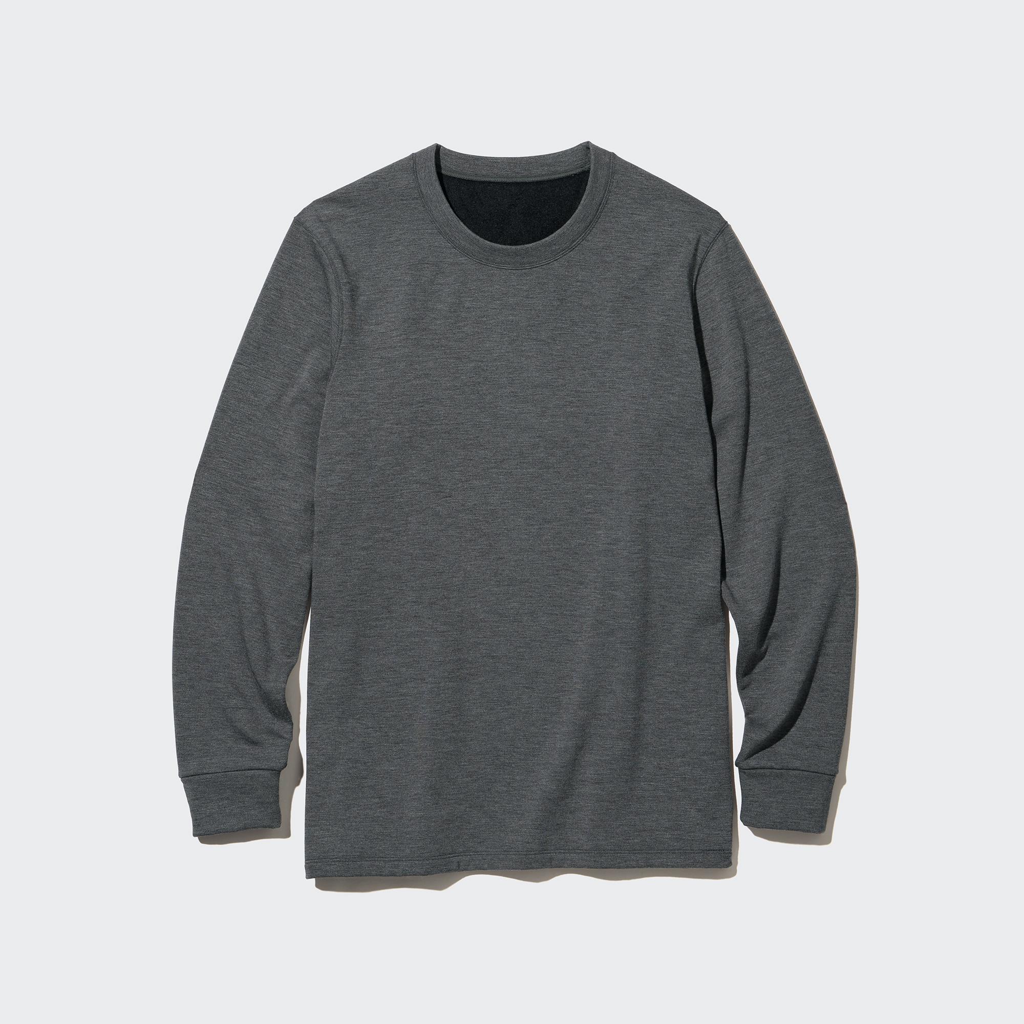 Mens HEATTECH Ultra Warm T-Shirt Dark Gray XL UNIQLO US Product Image