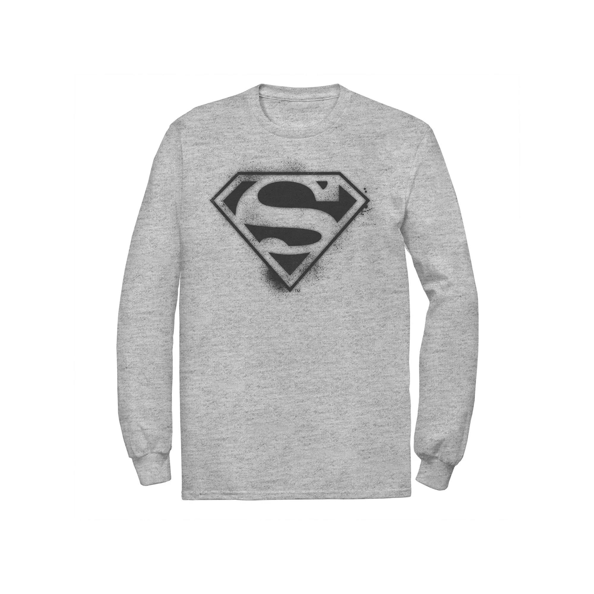 Men's DC Comics Superman Spray Paint Stencil Logo Tee, Size: XL, Athletic Grey Product Image
