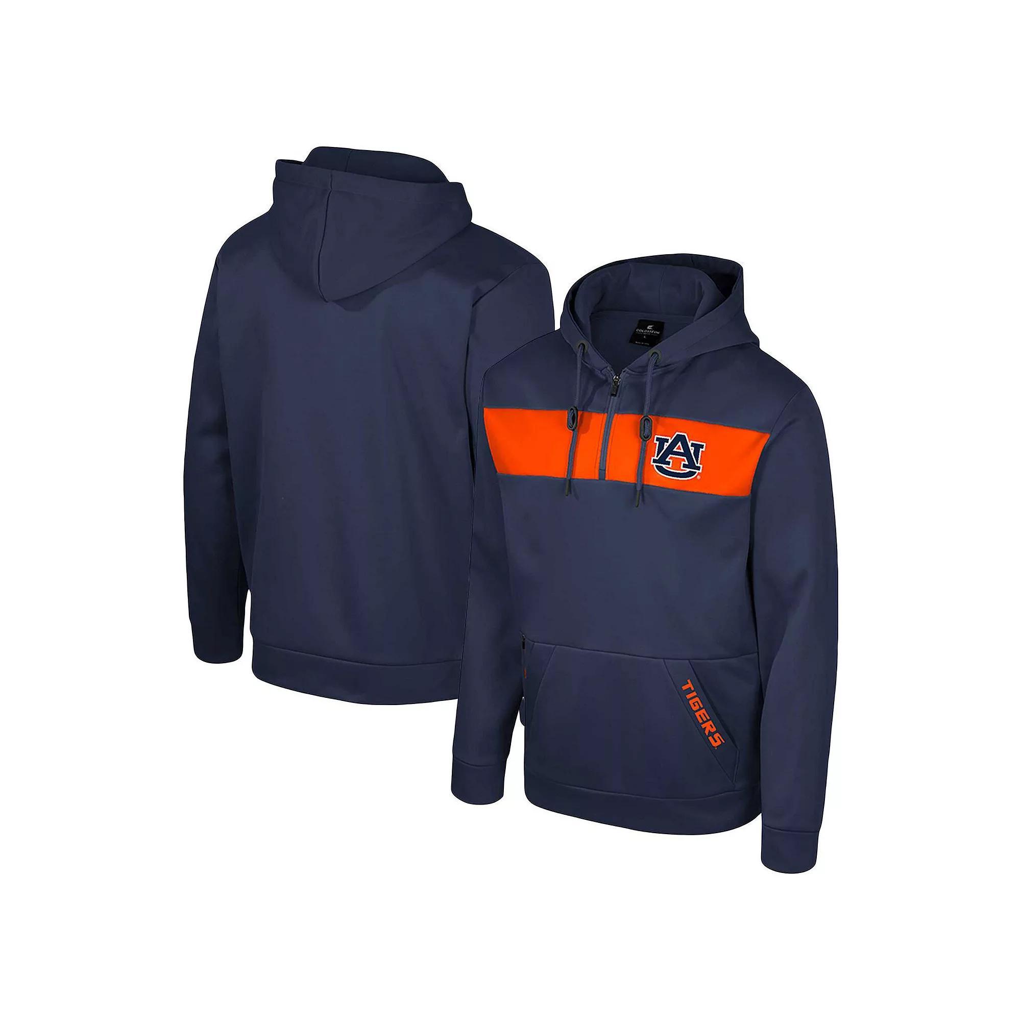Men's Colosseum  Navy Auburn Tigers Quarter-Zip Hoodie, Size: 2XL, Blue Product Image