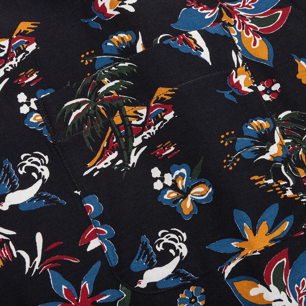 Car Race Tropical Print Shirt - Black/Tropical Male Product Image