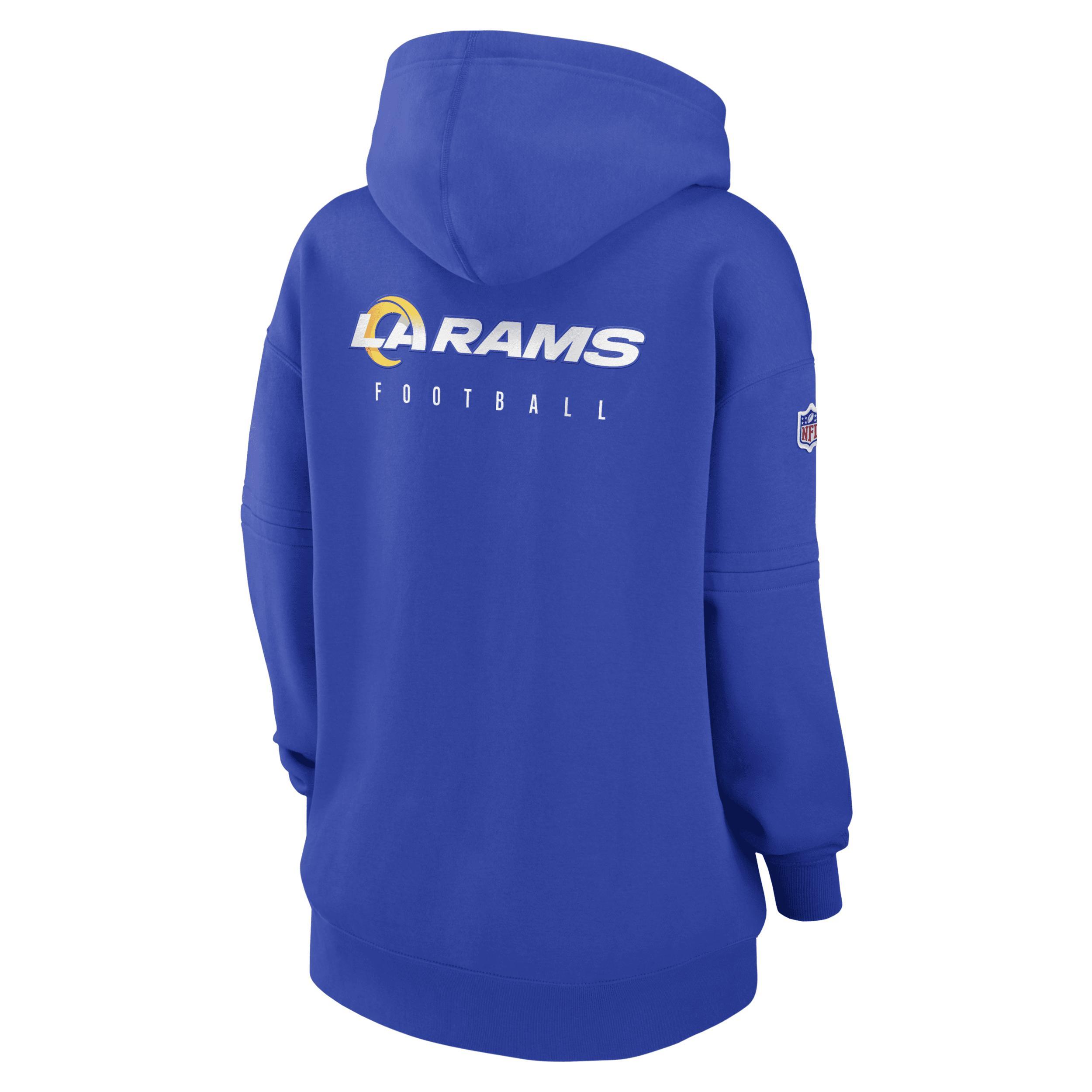 Womens Nike Royal Los Angeles Rams 2023 Sideline Club Fleece Pullover Hoodie Product Image