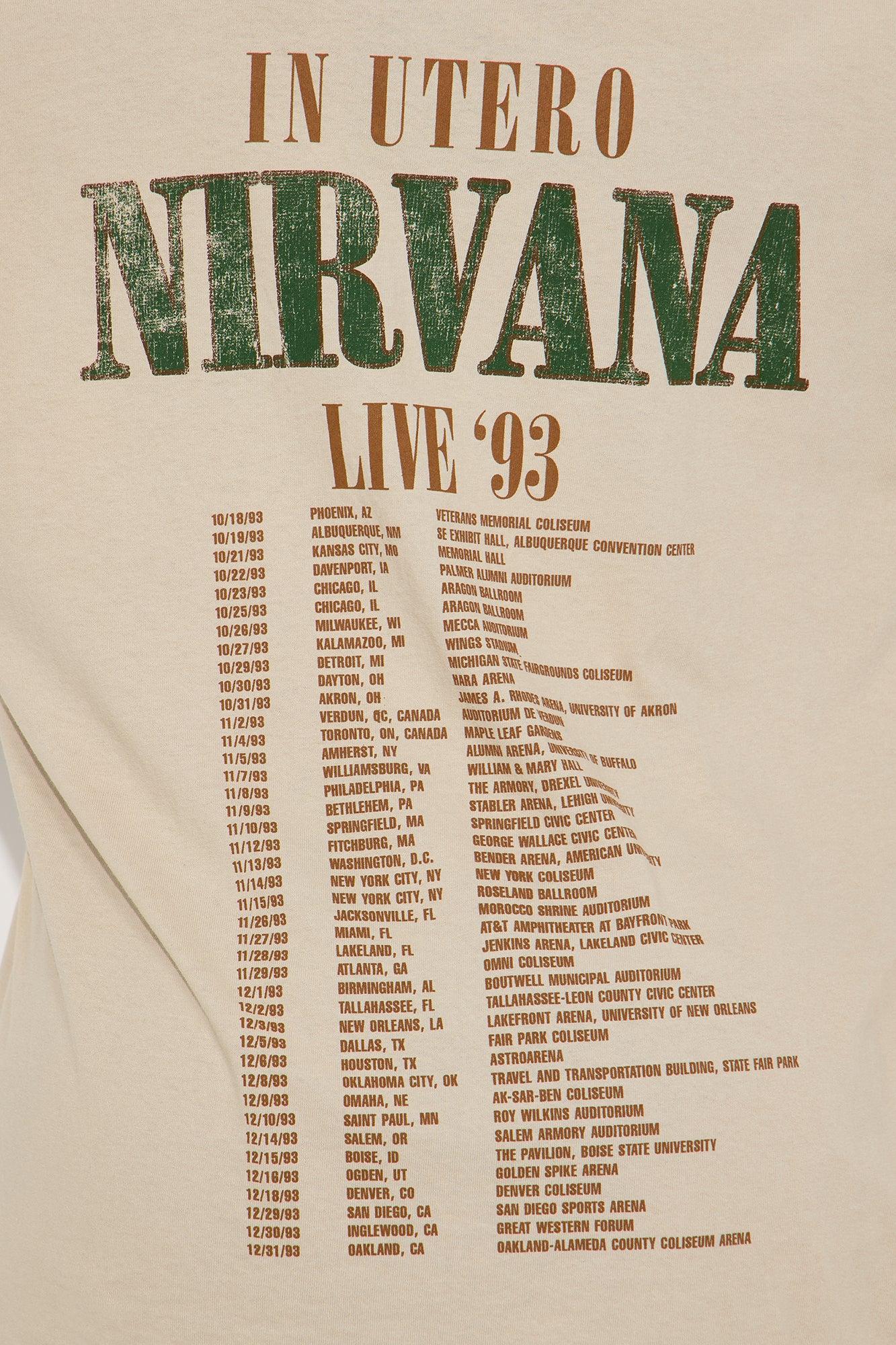 Nirvana Utero Star Washed Oversized Tee - Sand Female Product Image