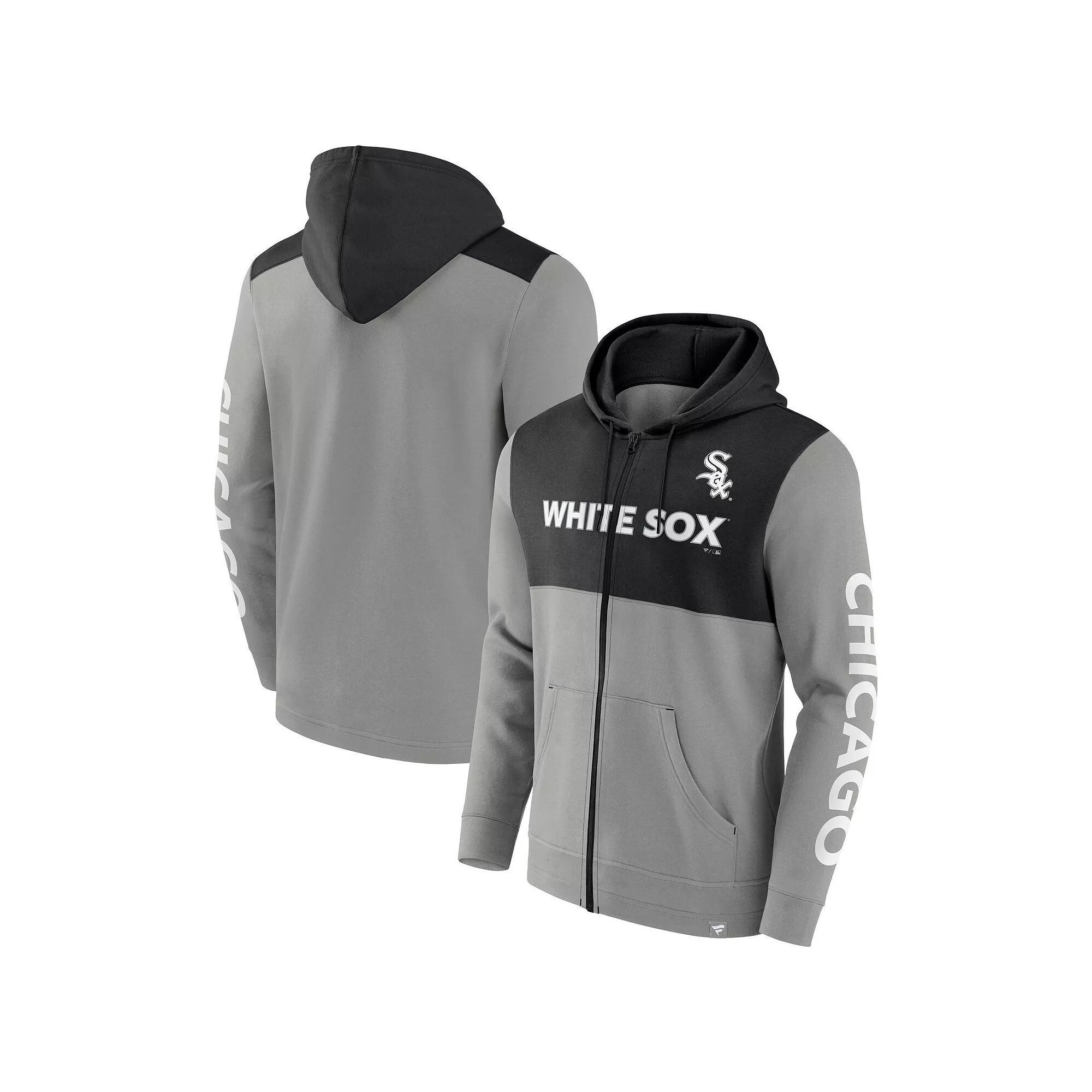 Men's Fanatics Branded Gray/Black Chicago White Sox Ace Hoodie Full-Zip Sweatshirt, Size: Small, Grey Product Image
