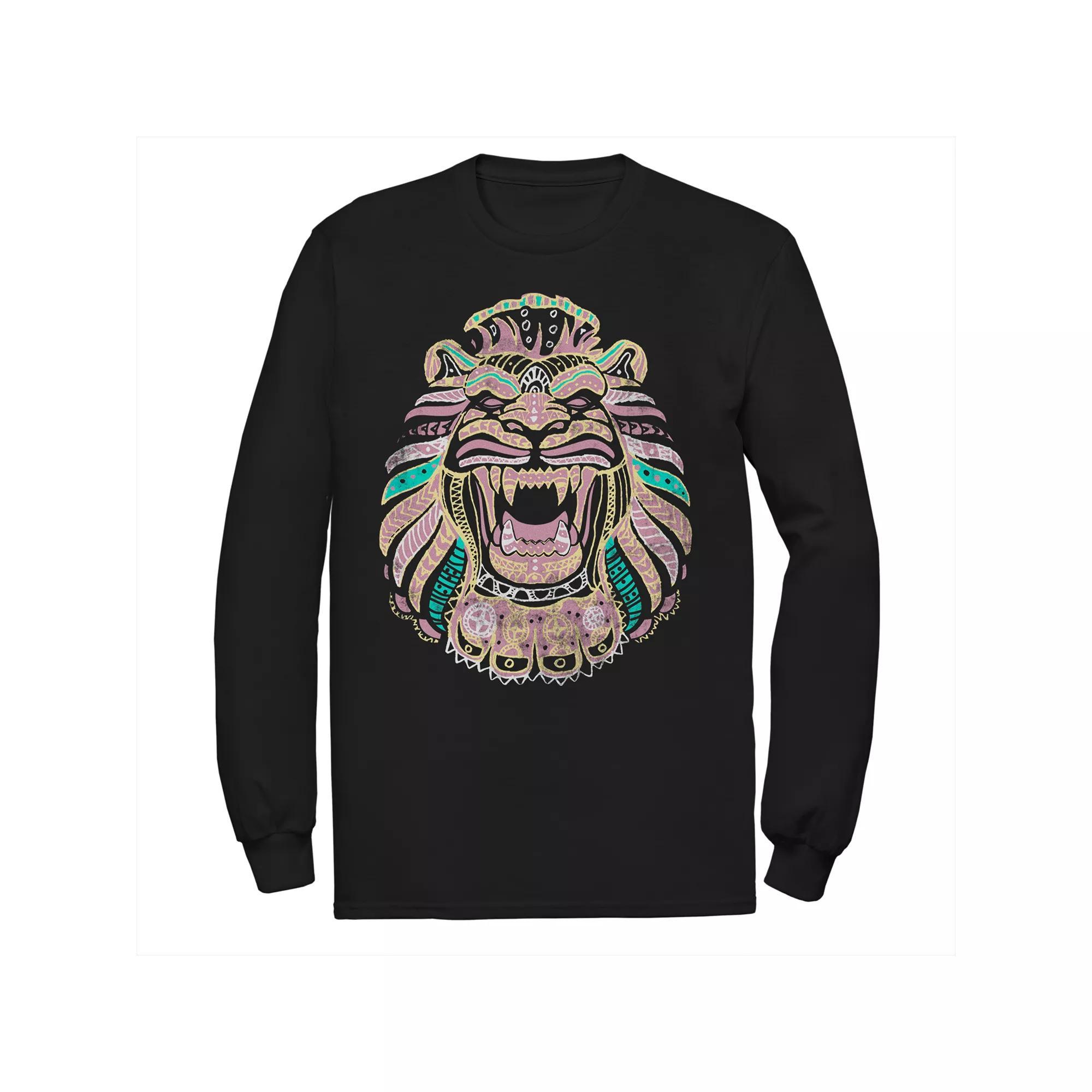 Disneys Aladdin Mens Cave of Wonders Lion Long Sleeve Graphic Tee Product Image