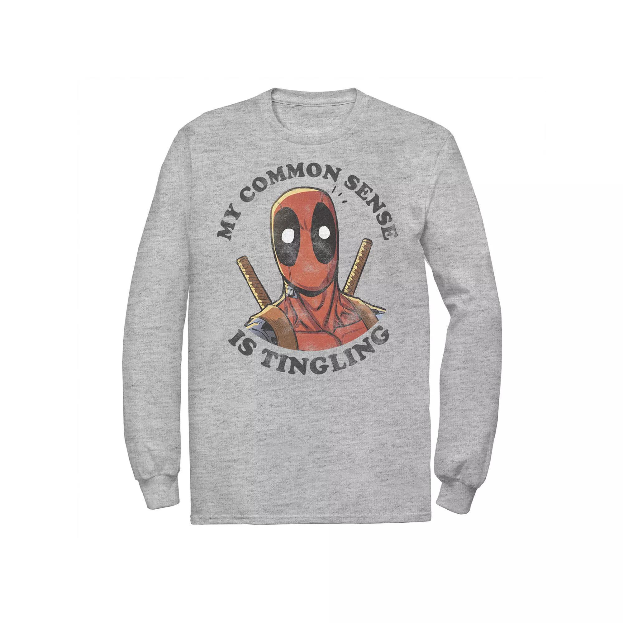 Men's Marvel Deadpool Common Sense is Tingling Tee, Size: Large, Athletic Grey Product Image