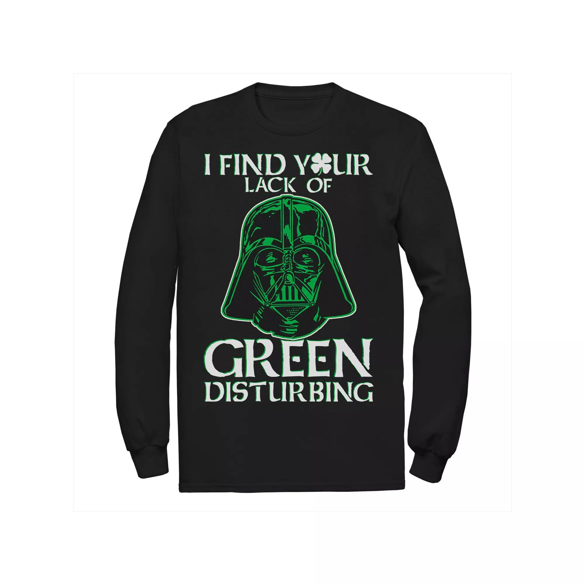 Men's Star Wars Vader Lack Of Green St. Patrick Long Sleeve Tee, Size: XXL, Black Product Image