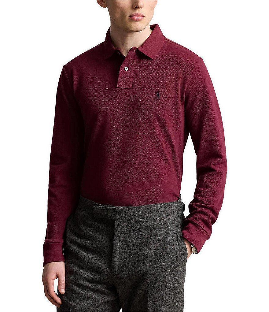 Polo Ralph Lauren Classic Fit Mesh Long Sleeve Polo Shirt Product Image