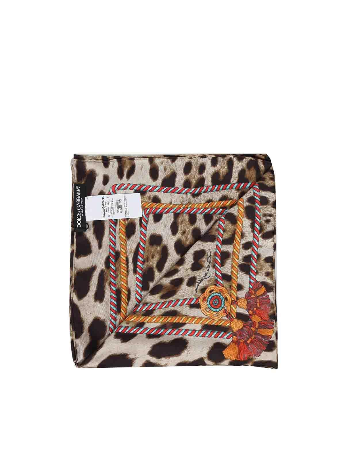 DOLCE & GABBANA Leopard Cord Print Scarf In Animal Print Product Image