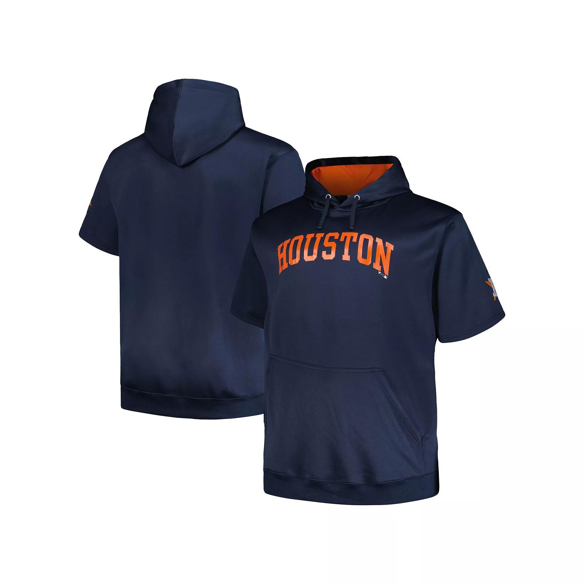 Men's Profile Navy Houston Astros Big & Tall Contrast Short Sleeve Pullover Hoodie, Size: 2XLT, Blue Product Image
