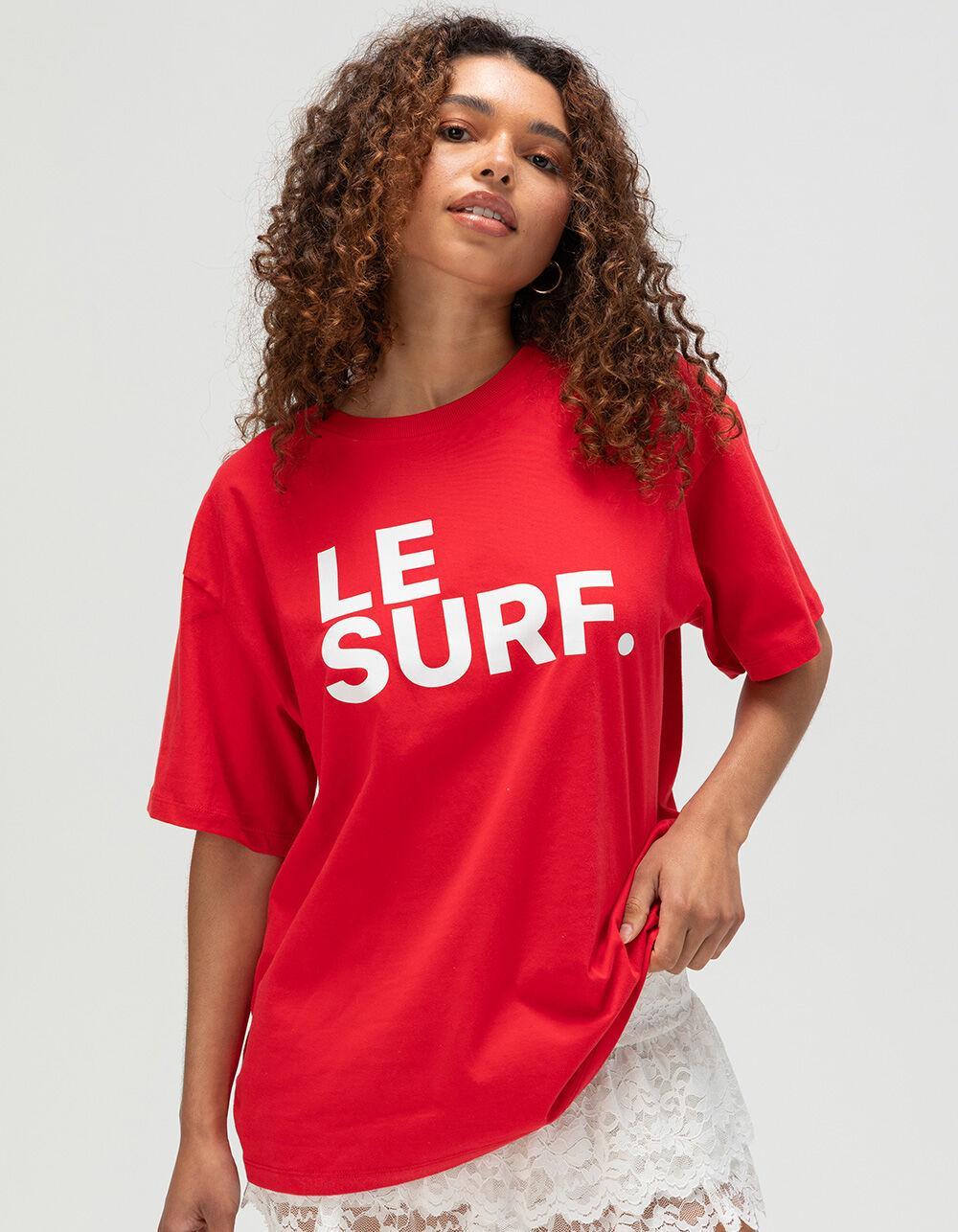 LE SURF Womens Boyfriend Tee - RED Product Image