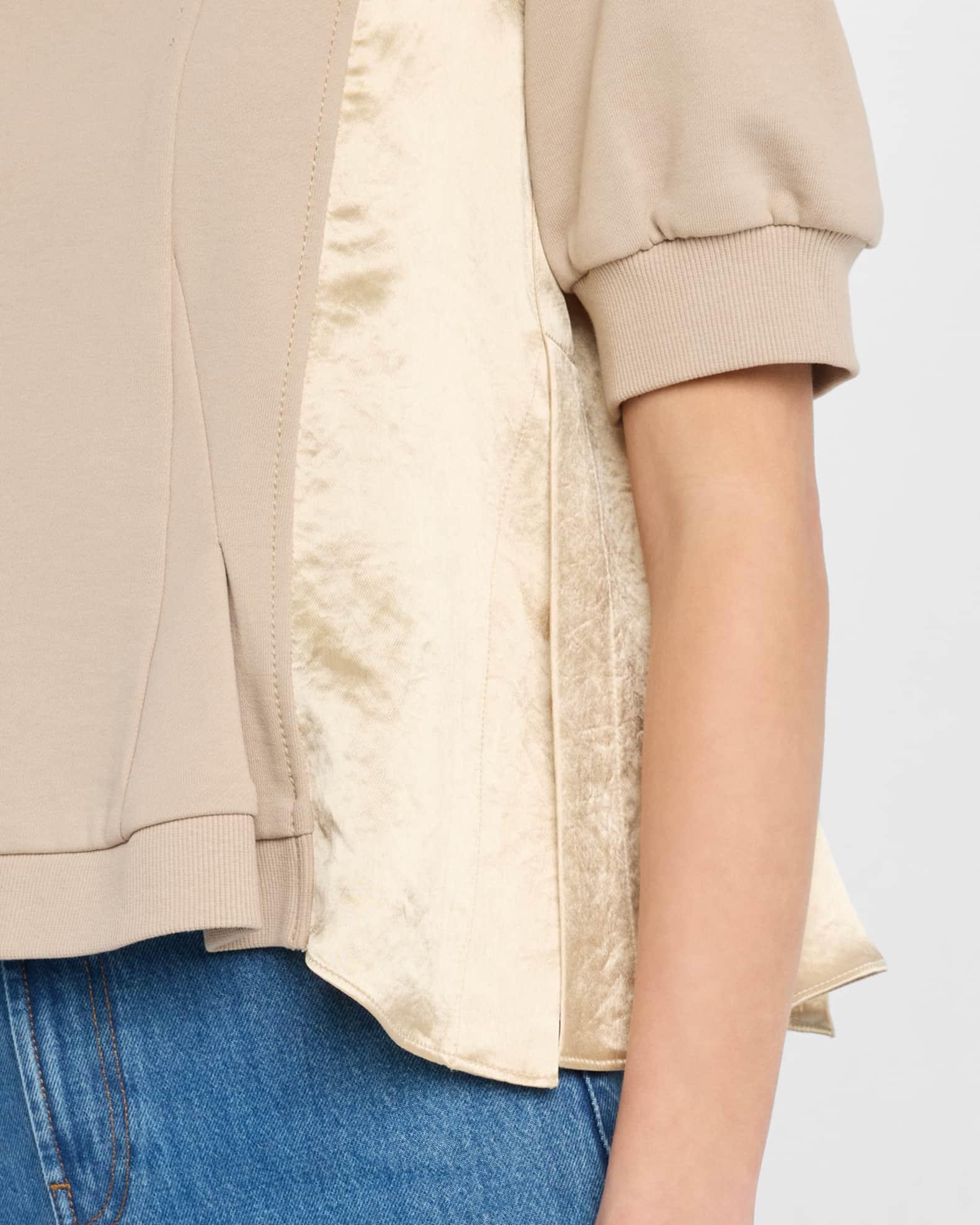 Satin Combo Flounce Top Product Image