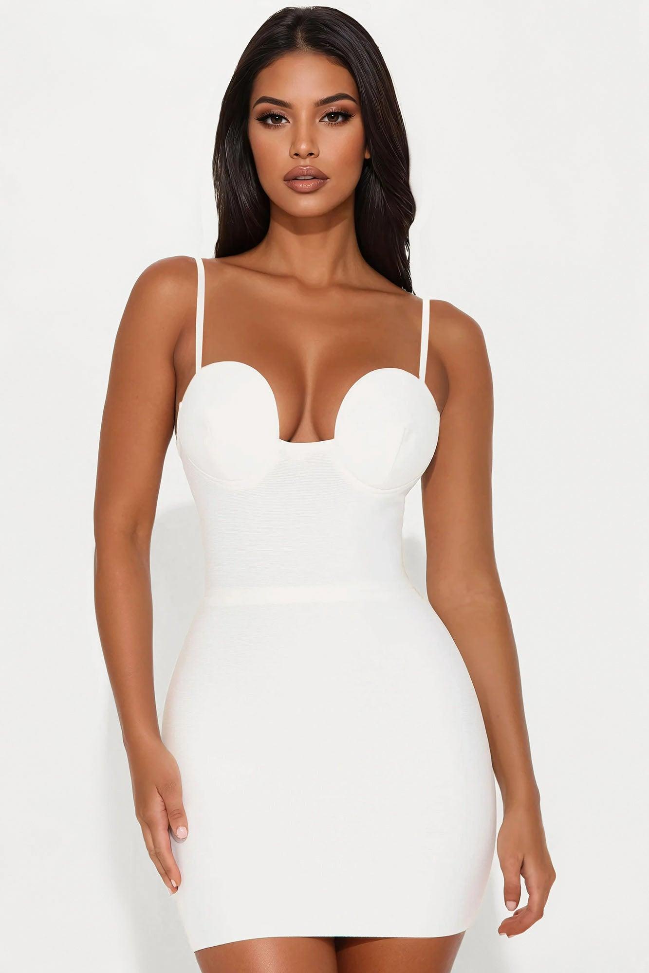 Jaime Bandage Mini Dress - White Female Product Image