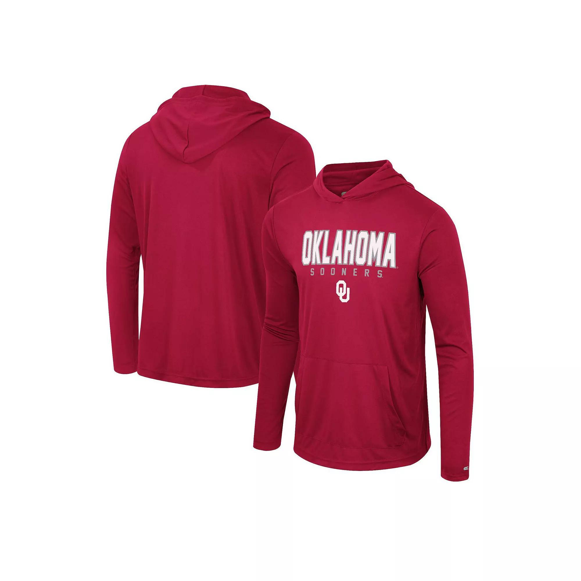 Men's Colosseum Crimson Oklahoma Sooners Team Color Rival Hoodie Long Sleeve T-Shirt, Size: Medium, Red Product Image