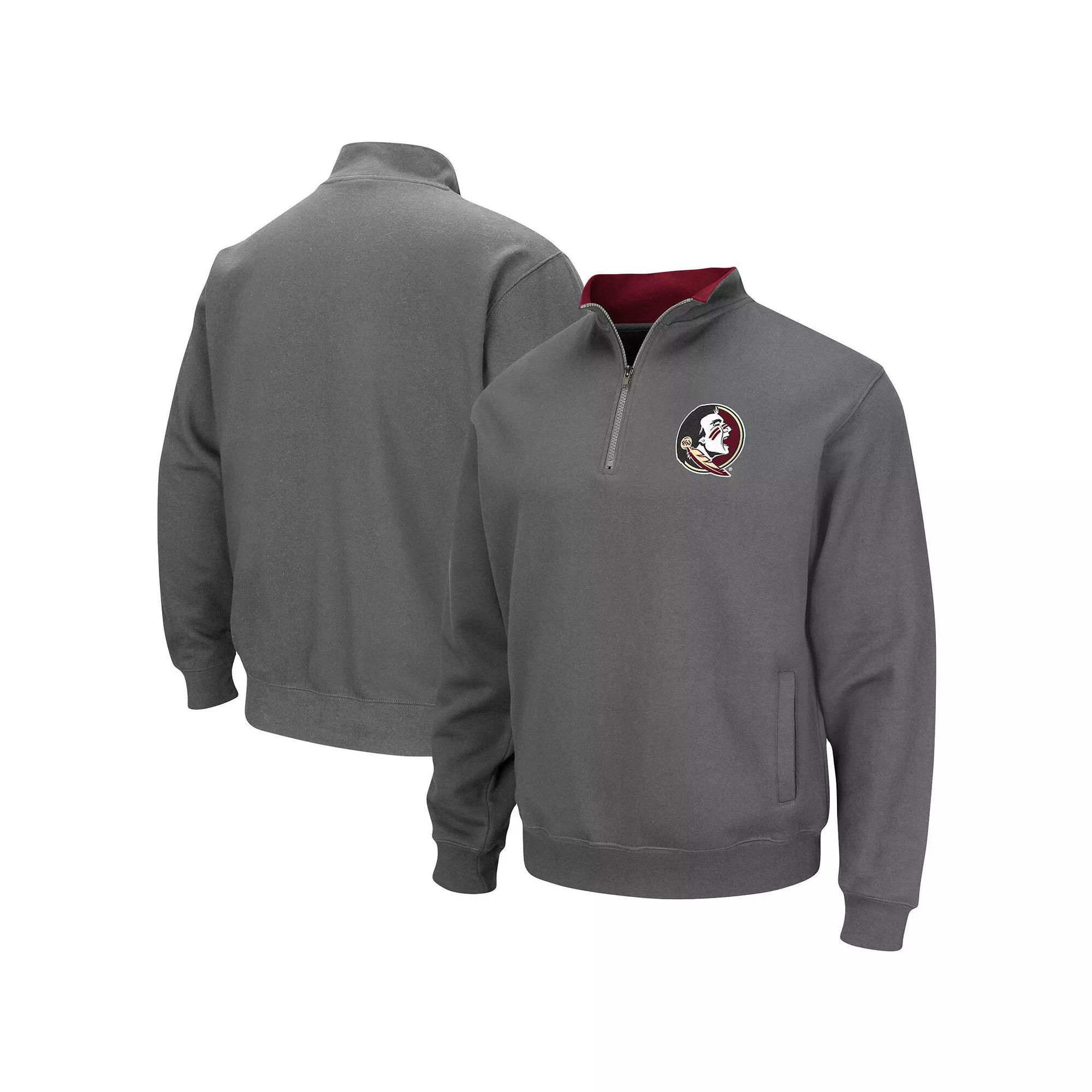 Men's Colosseum Charcoal Florida State Seminoles Tortugas Logo Quarter-Zip Pullover Jacket, Size: 2XL Product Image