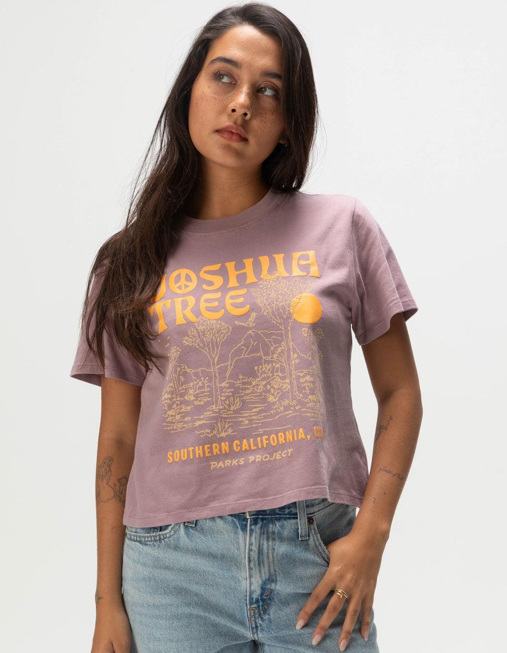 PARKS PROJECT Joshua Tree Puff Print Womens Boxy Tee - MAUVE Product Image
