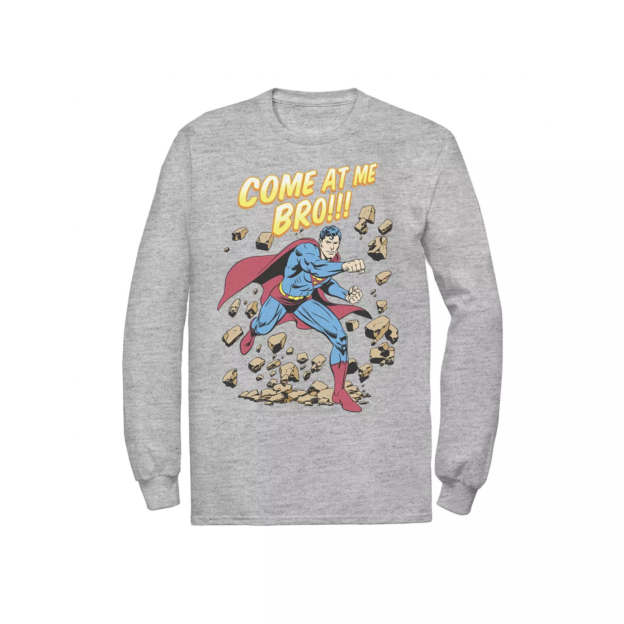 Men's DC Comics Superman Come At Me Bro Text Poster Tee, Size: Large, White Product Image