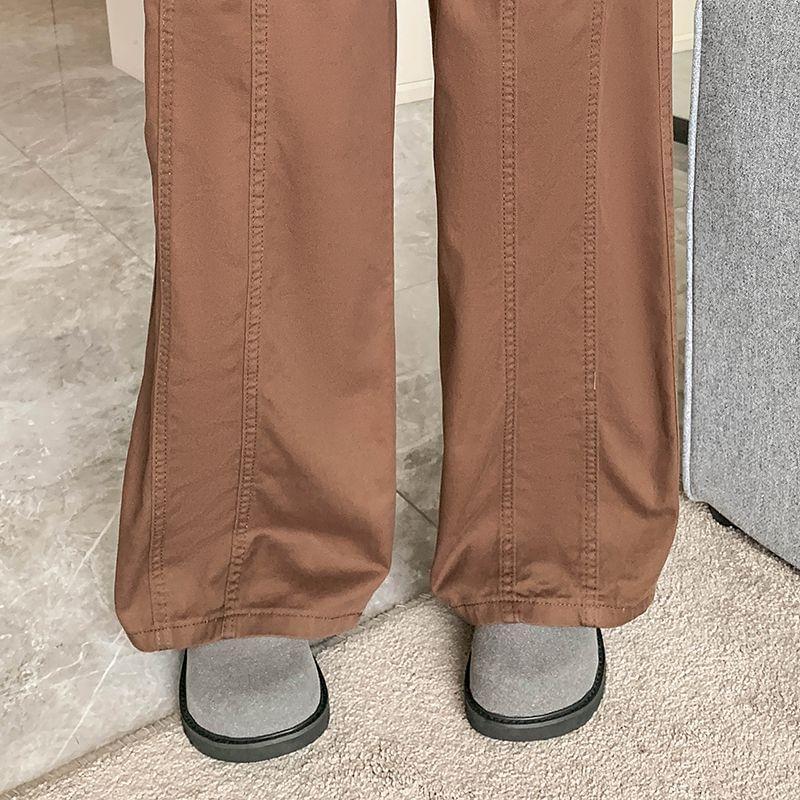 High Waist Straight-Fit Wide-Leg Jeans Product Image