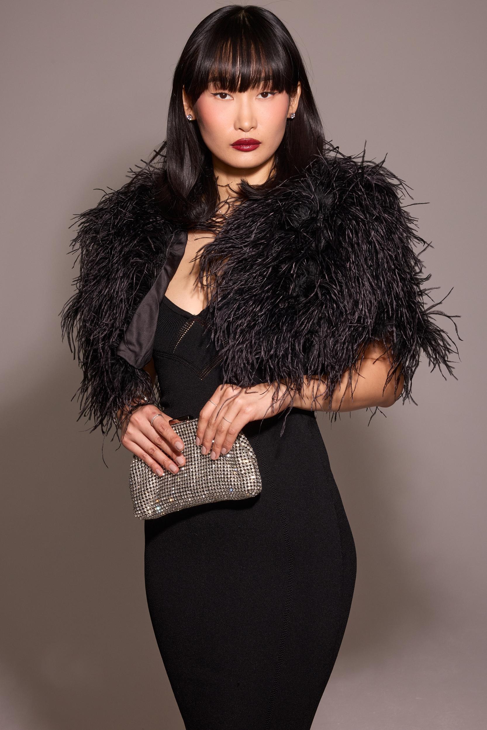 Magdalena  black strapless knit midi dress - sale Product Image