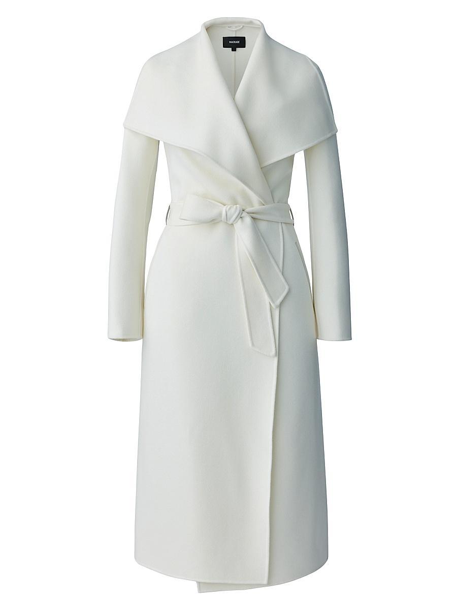 Womens Belted Light Wool Coat Product Image