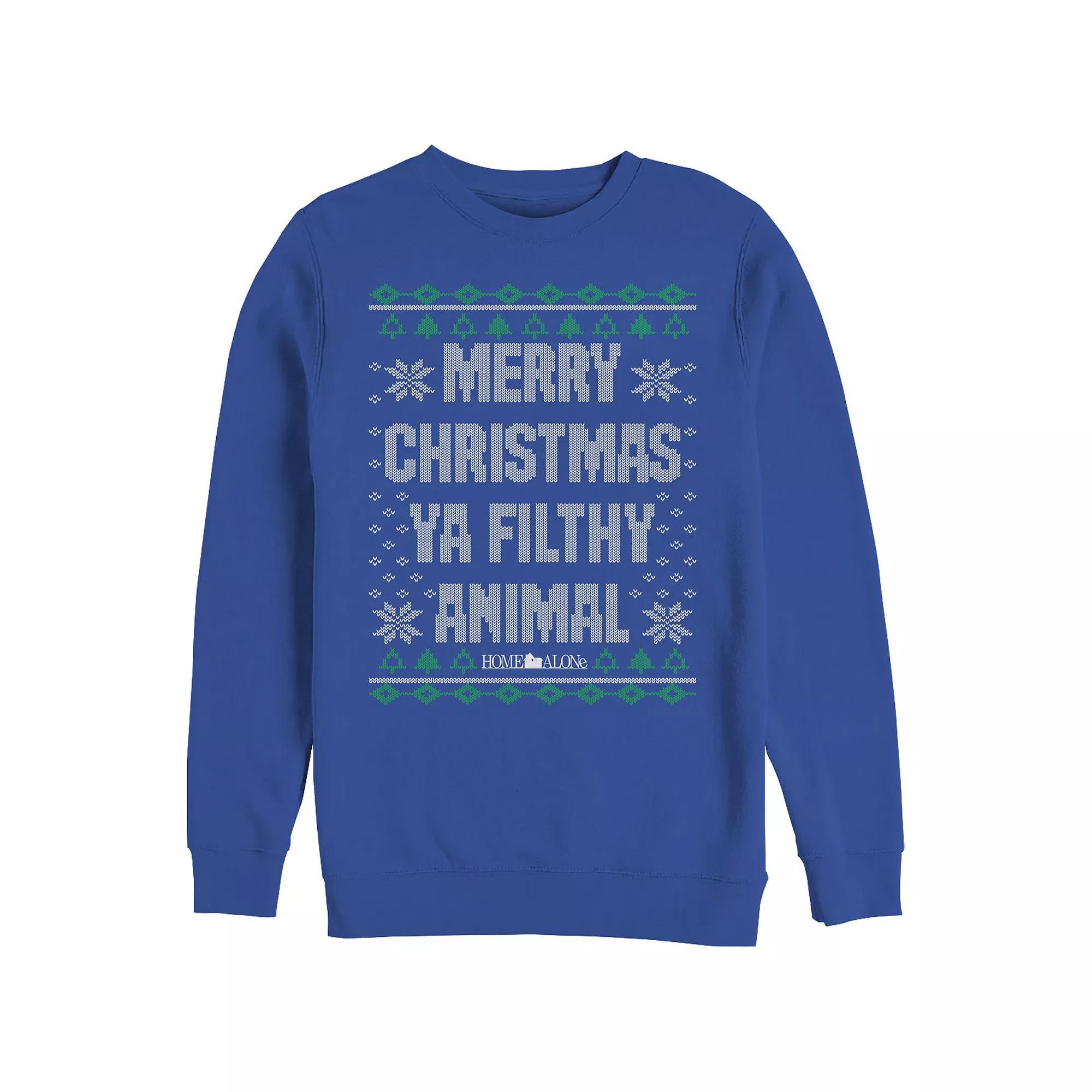 Big & Tall Home Alone Merry Christmas Ya Filthy Animal Sweater Graphic Fleece, Men's, Size: XXL, Red Product Image