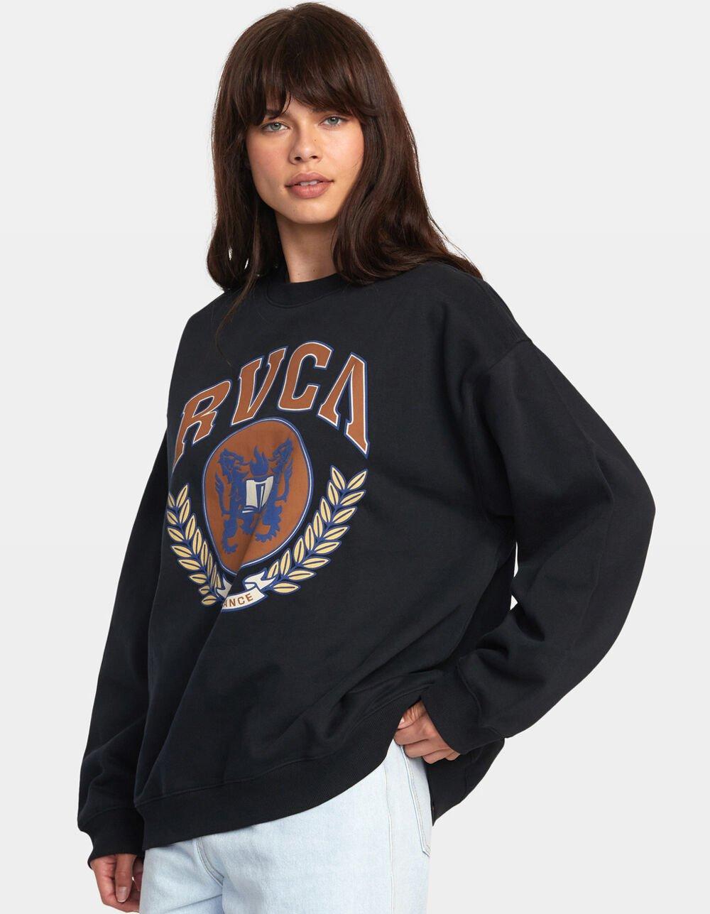 RVCA Letterman Womens Crewneck Sweatshirt - BLACK Product Image