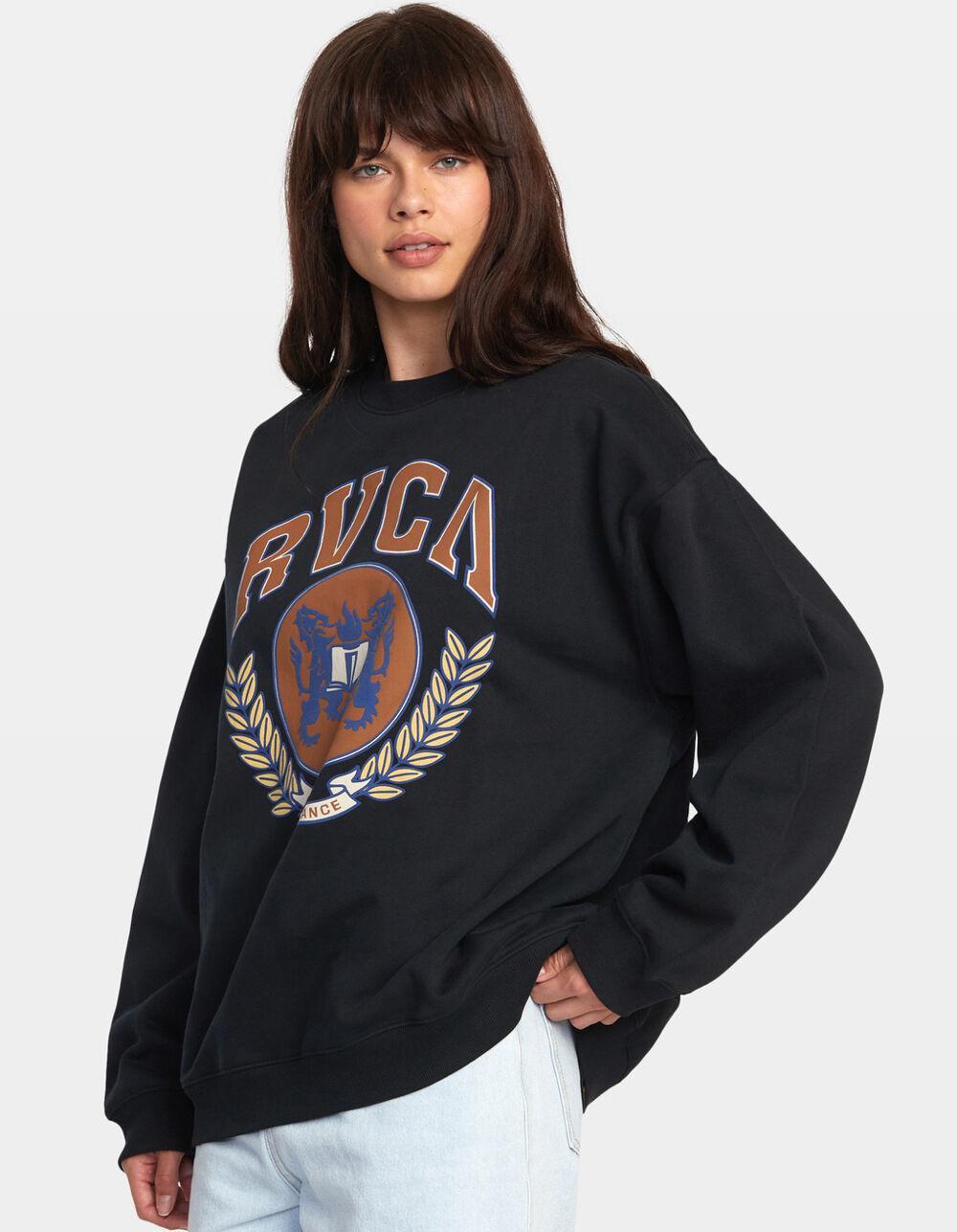 RVCA Letterman Womens Crewneck Sweatshirt - BLACK Product Image
