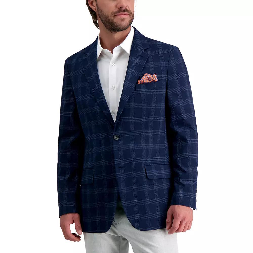 Men's J.M. Haggar™ Premium Tailored Fit Windowpane Sport Jacket, Size: 42 Short, Blue Product Image