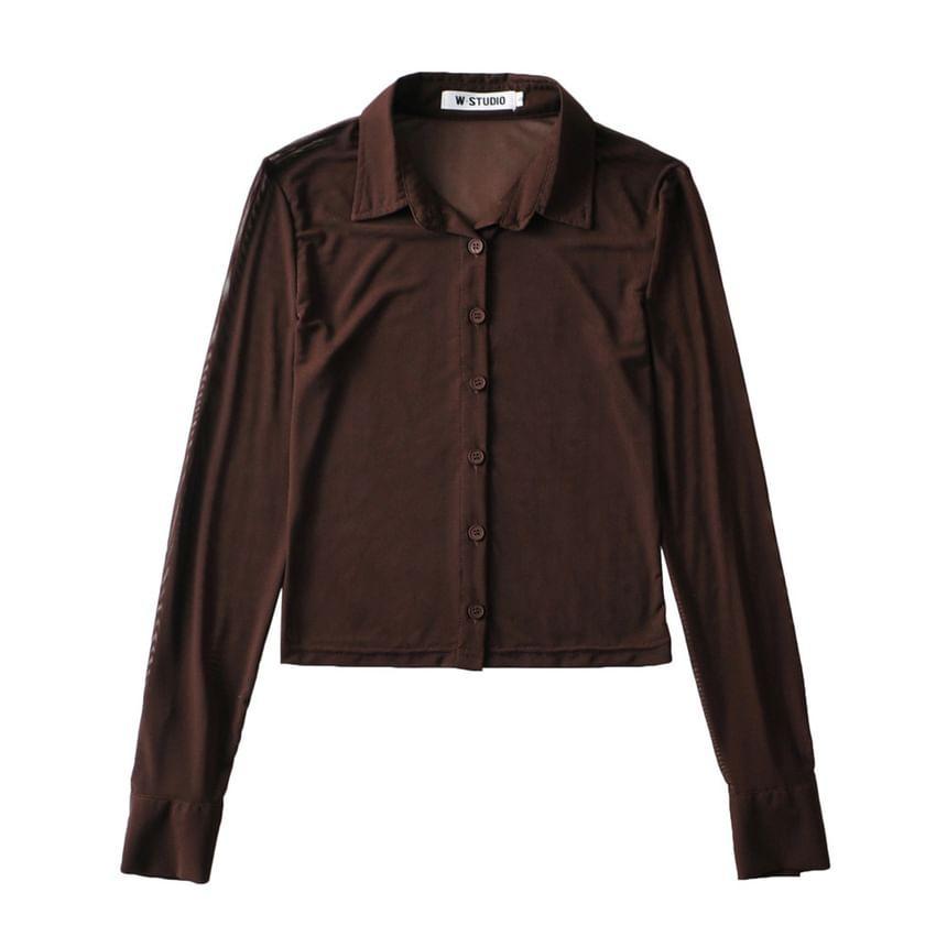 Long-Sleeve Plain Shirt Product Image