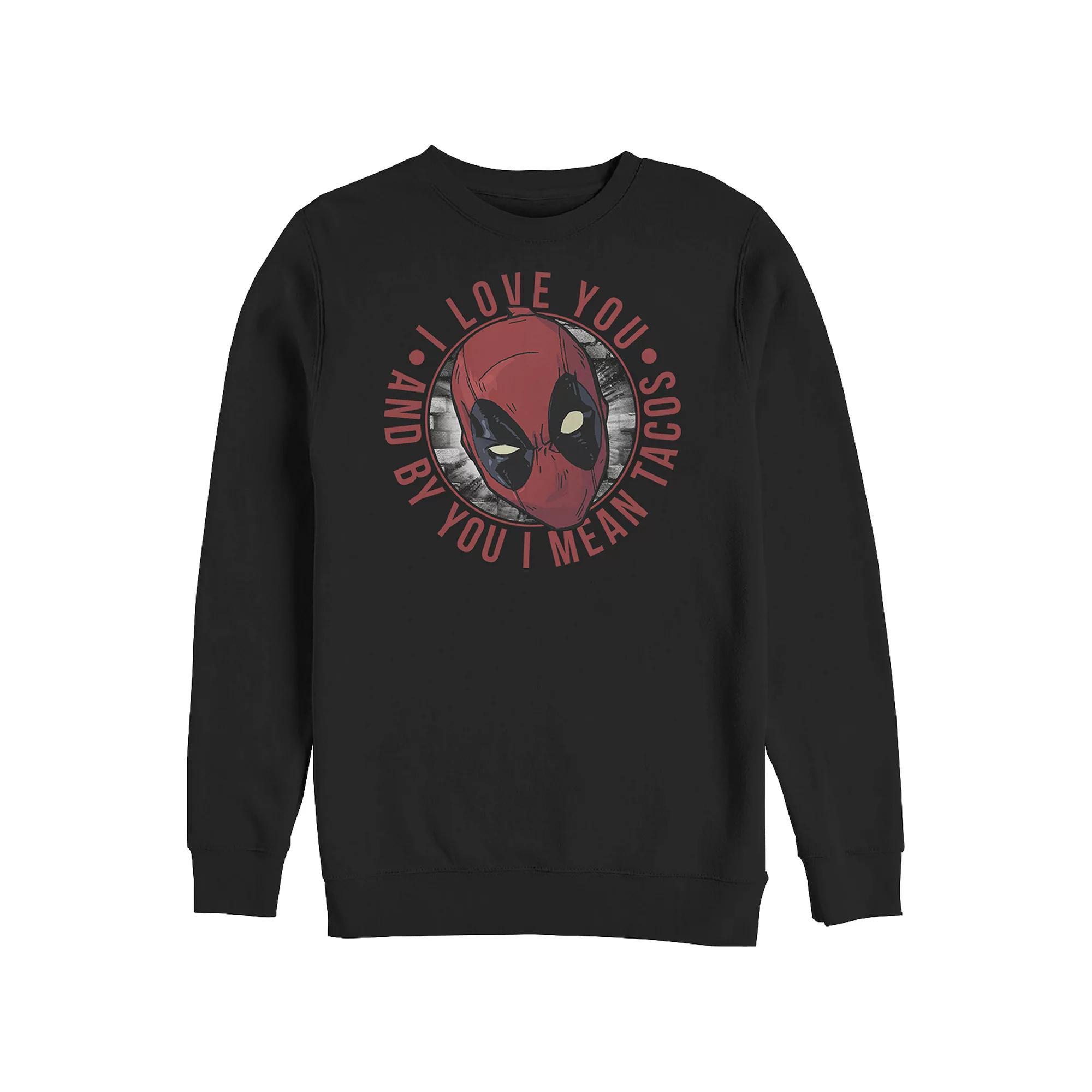 Big & Tall Marvel Deadpool I Love Tacos Graphic Fleece, Men's, Size: 3XL Tall, Black Product Image
