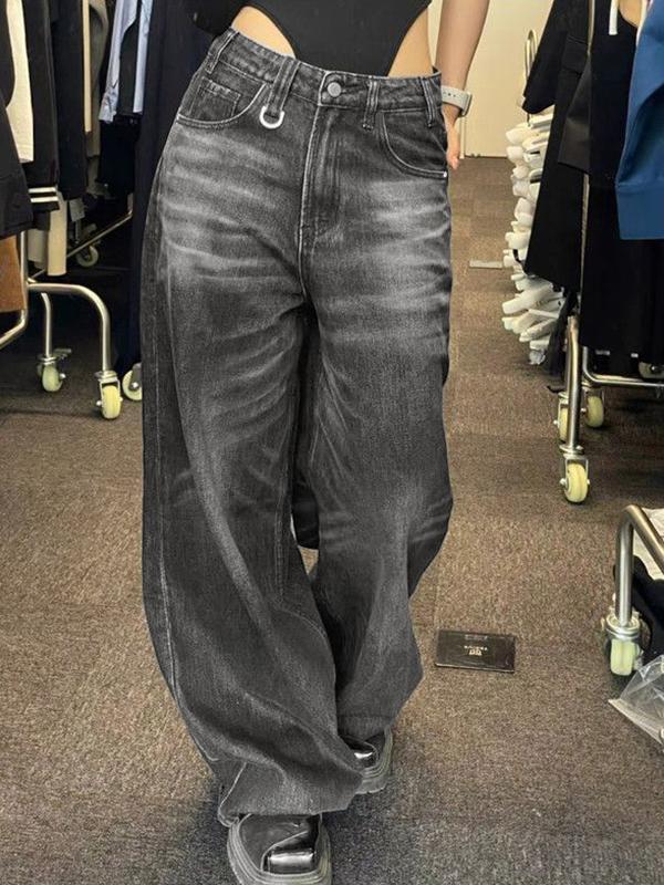 Vintage Black Wash Baggy Boyfriend Jeans Product Image