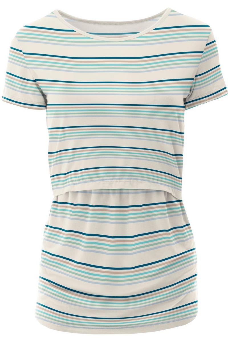 Culinary Arts Stripe Women's Print Short Sleeve Nursing Tee Female Product Image