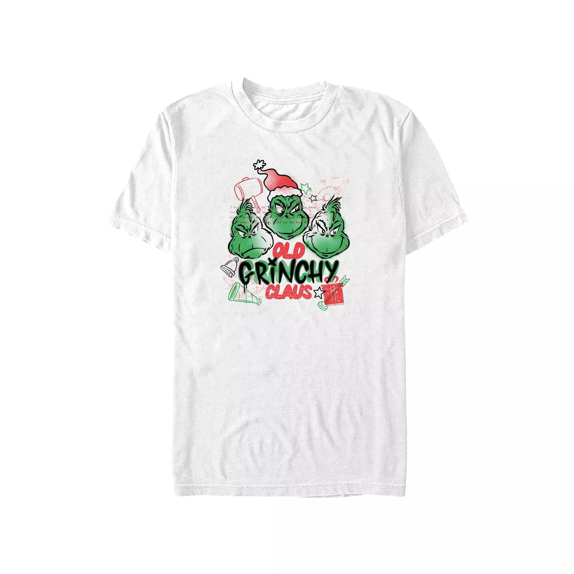 Men's Dr. Seuss Old Grinchy Claus Graphic Tee, Size: 3XL Tall, White Product Image
