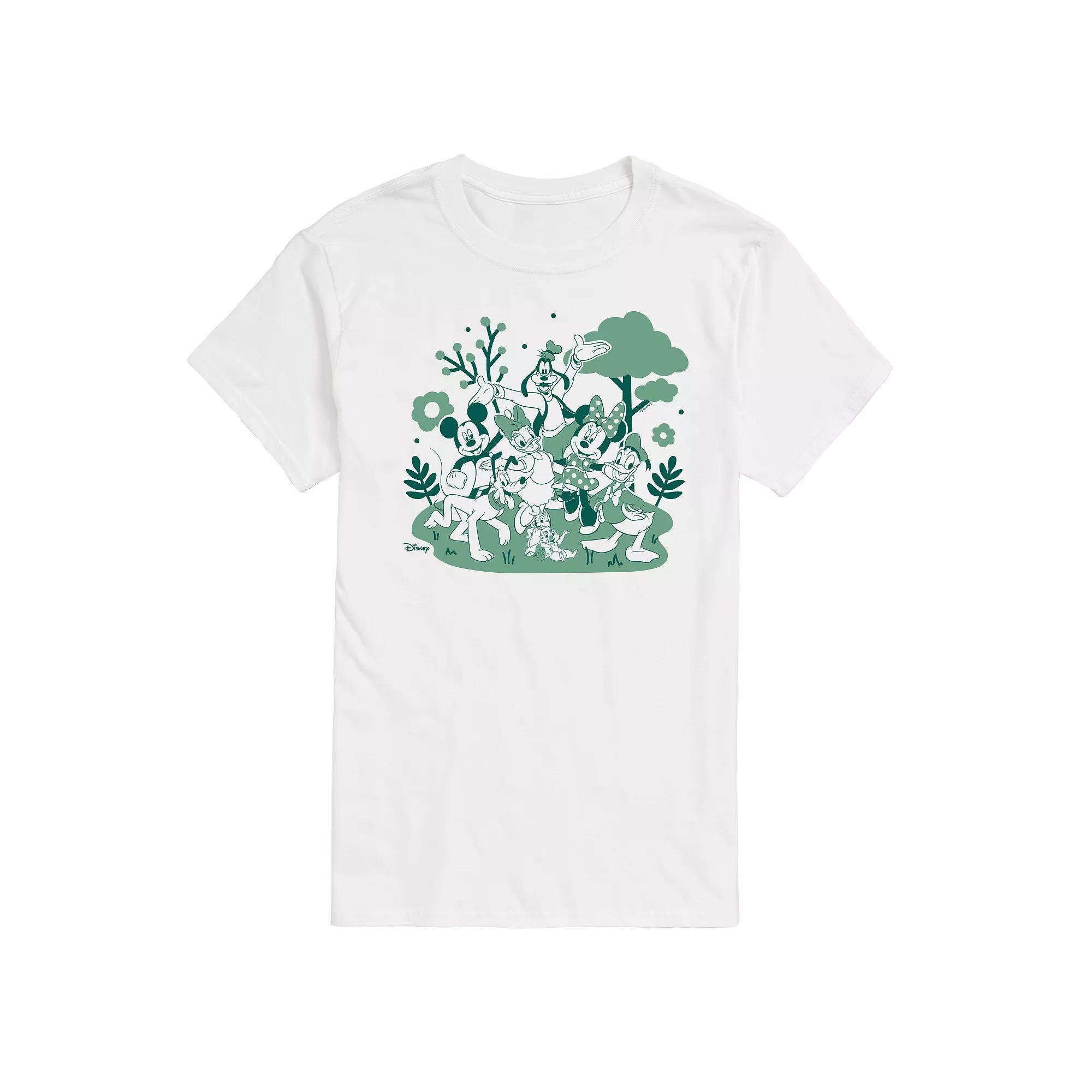 Disneys Mickey Mouse & Friends Mens Green Character Group Graphic Tee Product Image