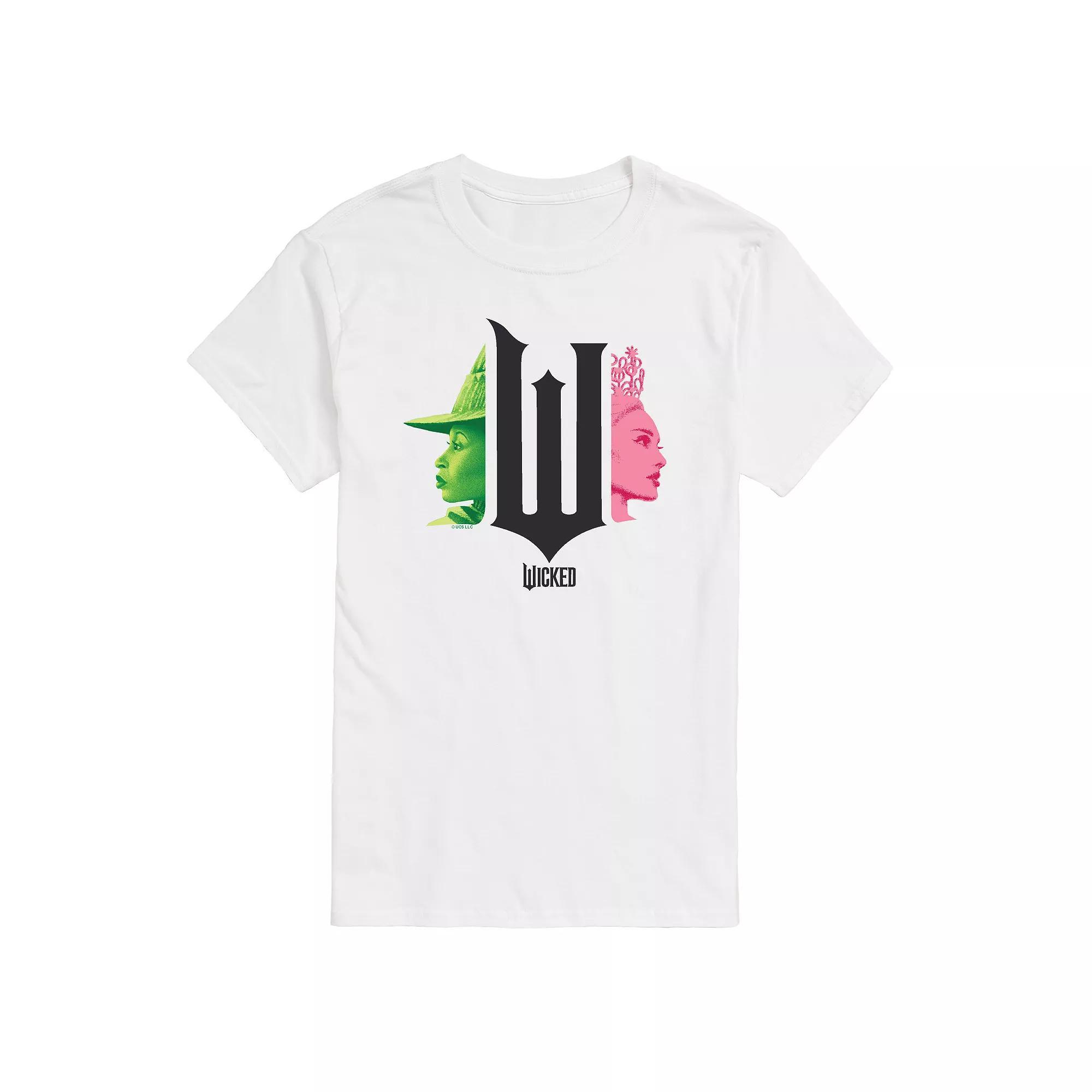 Men's Wicked Elphaba & Glinda Graphic Tee, Size: Large, Ivory Product Image