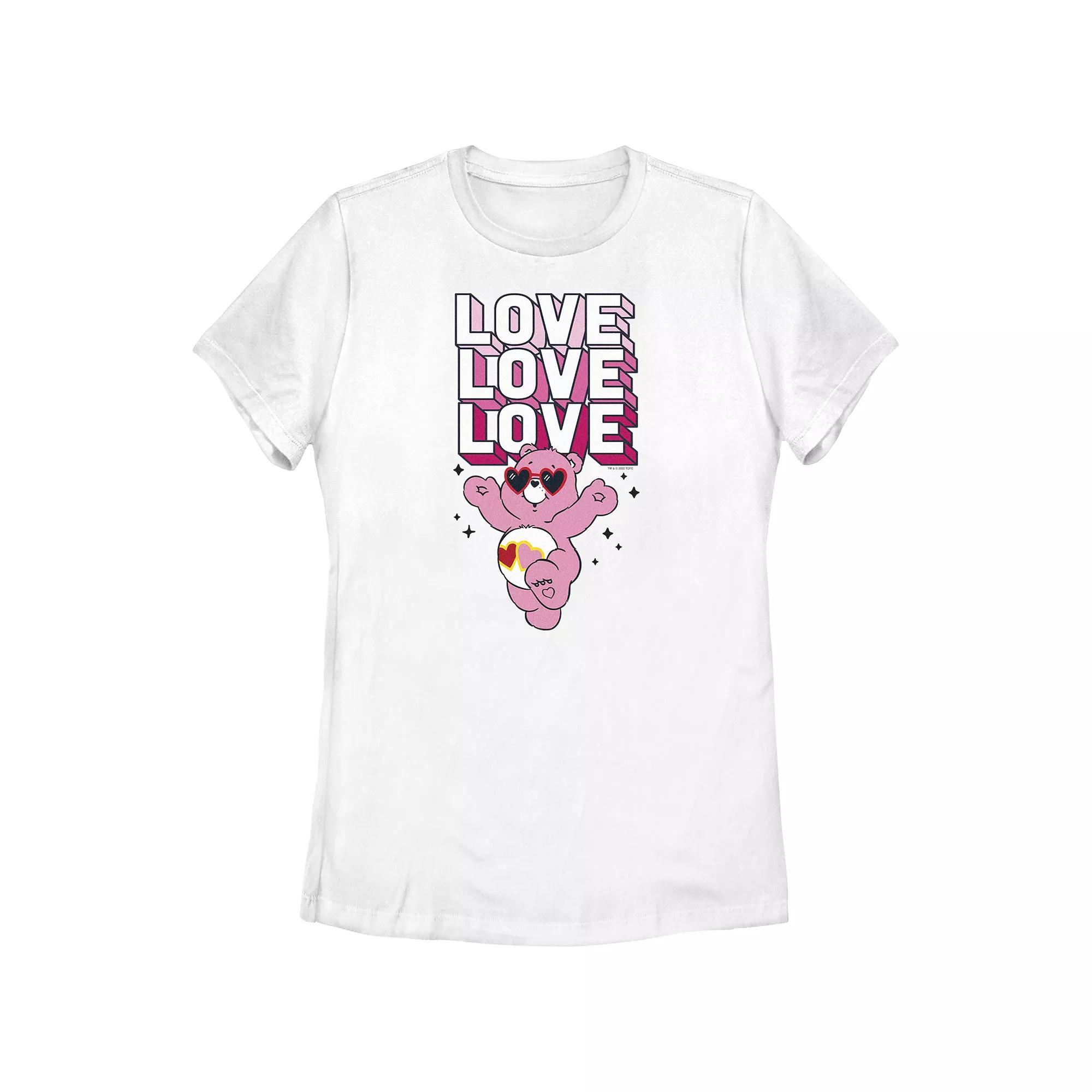 Juniors' Care Bears Sending Love Graphic Tee, Girl's, Size: Small, White Product Image
