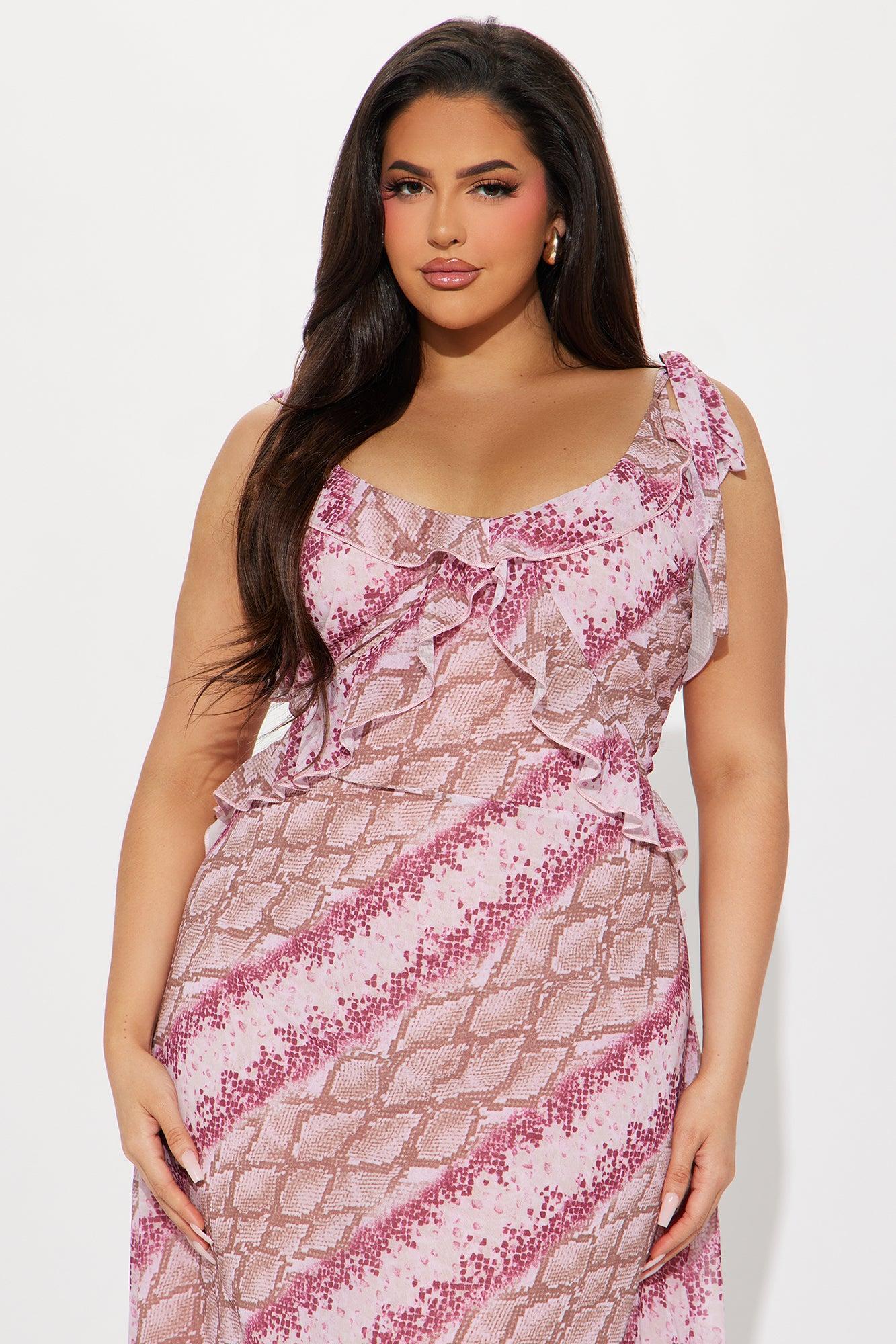 Juliette Chiffon Ruffle Maxi Dress - Burgundy Product Image