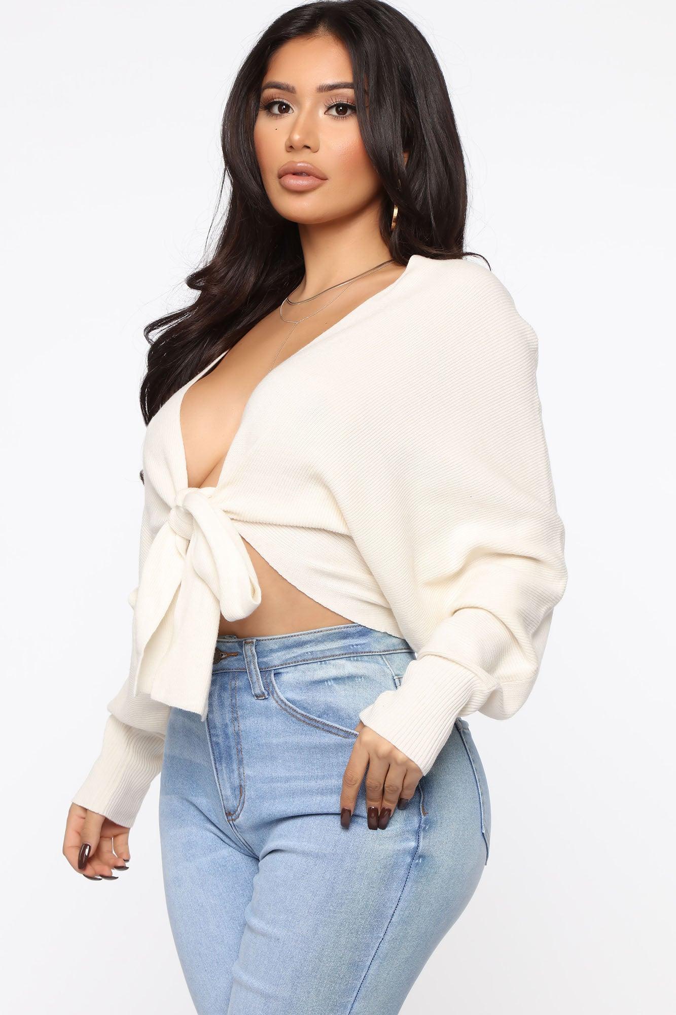 Love Craze Cropped Sweater - Cream Product Image