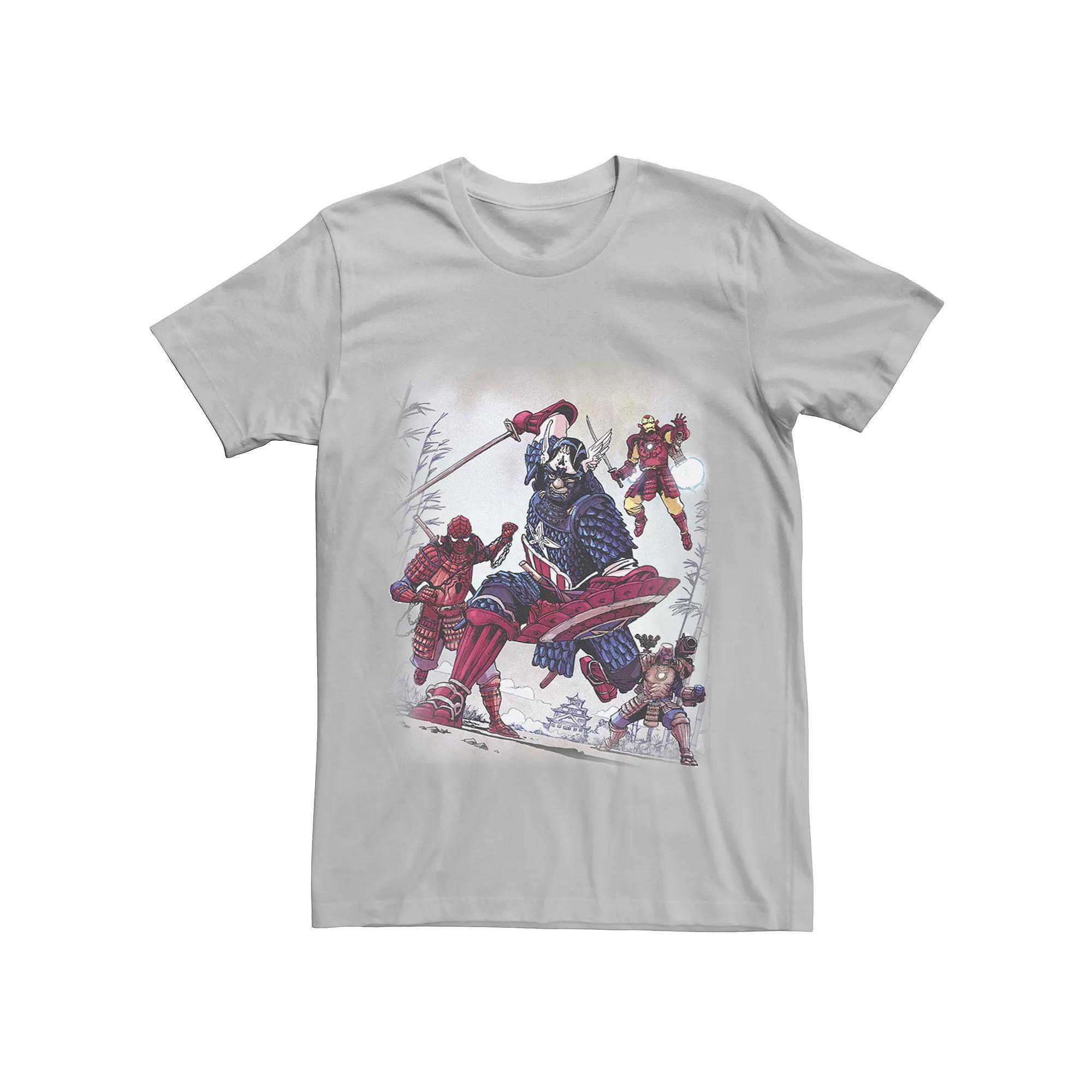 Men's Marvel Avengers Assemble Samurai Warriors Tee, Size: XL, Silver Product Image