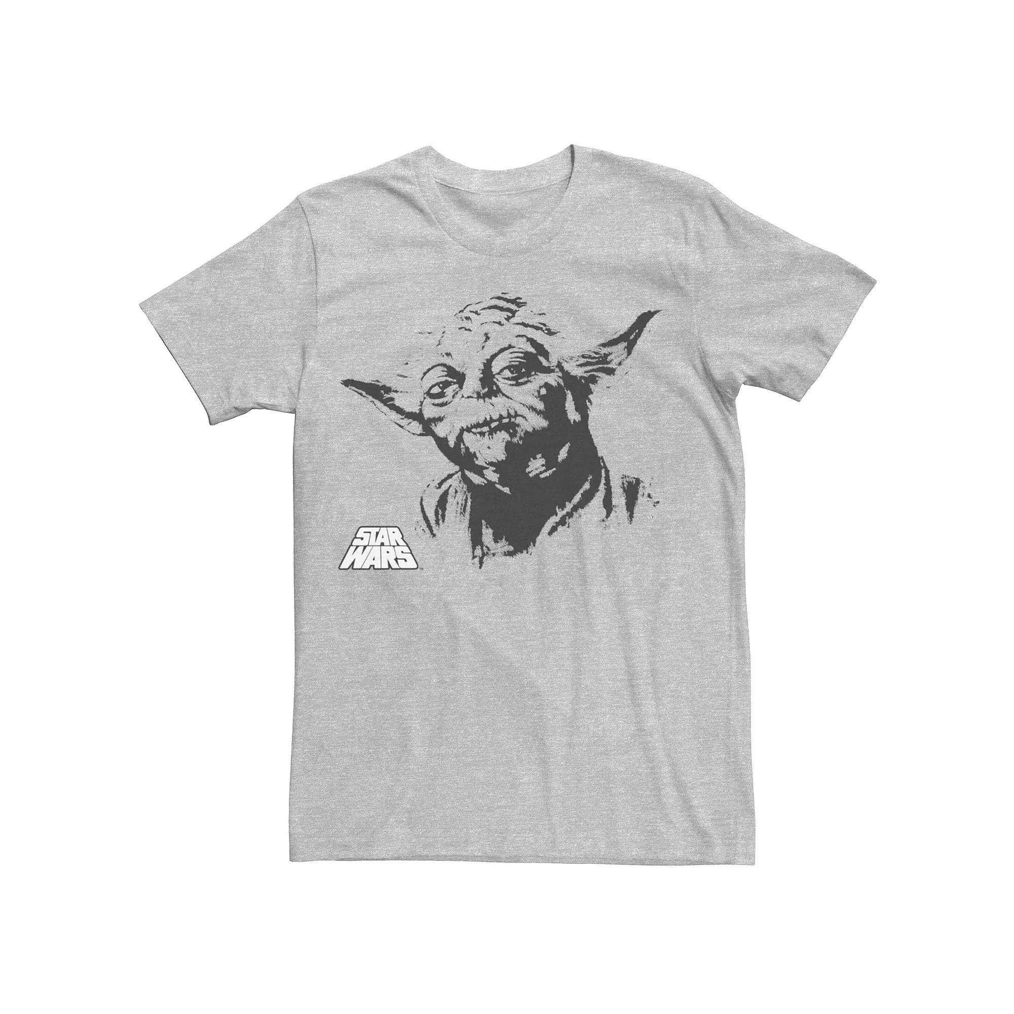Men's Star Wars Yoda Vintage Portrait Graphic Tee, Size: Large, Athletic Grey Product Image